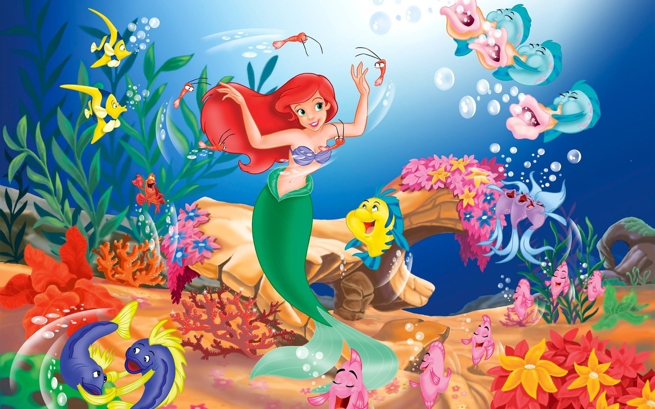 31083 Hintergrundbild herunterladen cartoon, little mermaid - Bildschirmschoner und Bilder kostenlos