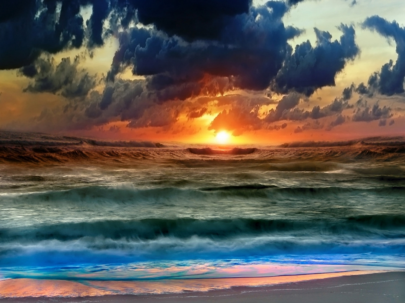 Handy-Wallpaper Sunset, Landschaft, Sea kostenlos herunterladen.