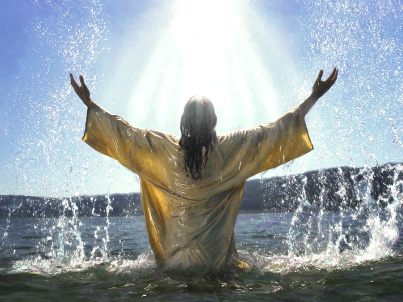 248718 Hintergrundbild herunterladen jesus, religiös, christian, taufe, gott - Bildschirmschoner und Bilder kostenlos