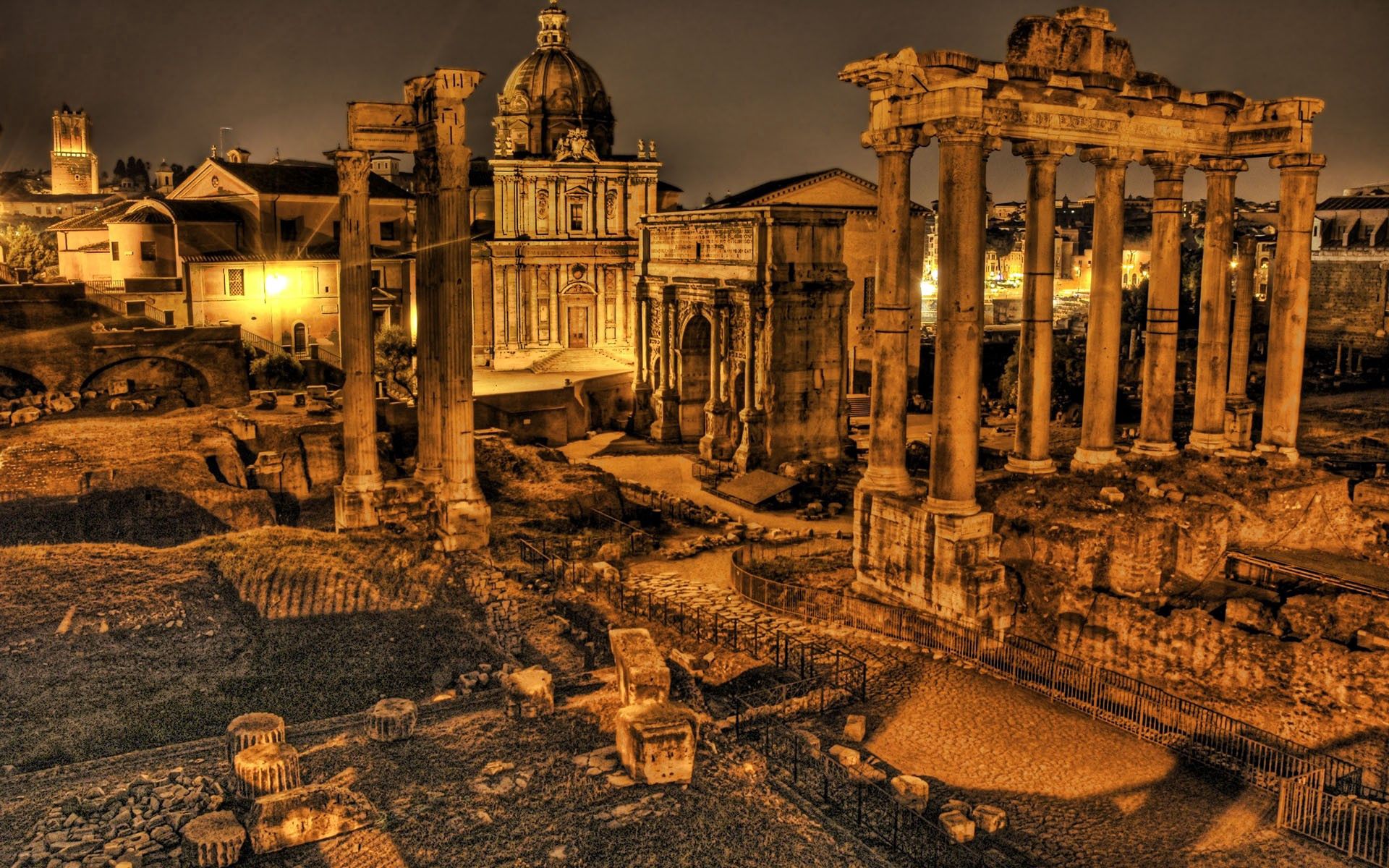 old, ancient, hdr, ruin, cities, italy, ruins, column, columns