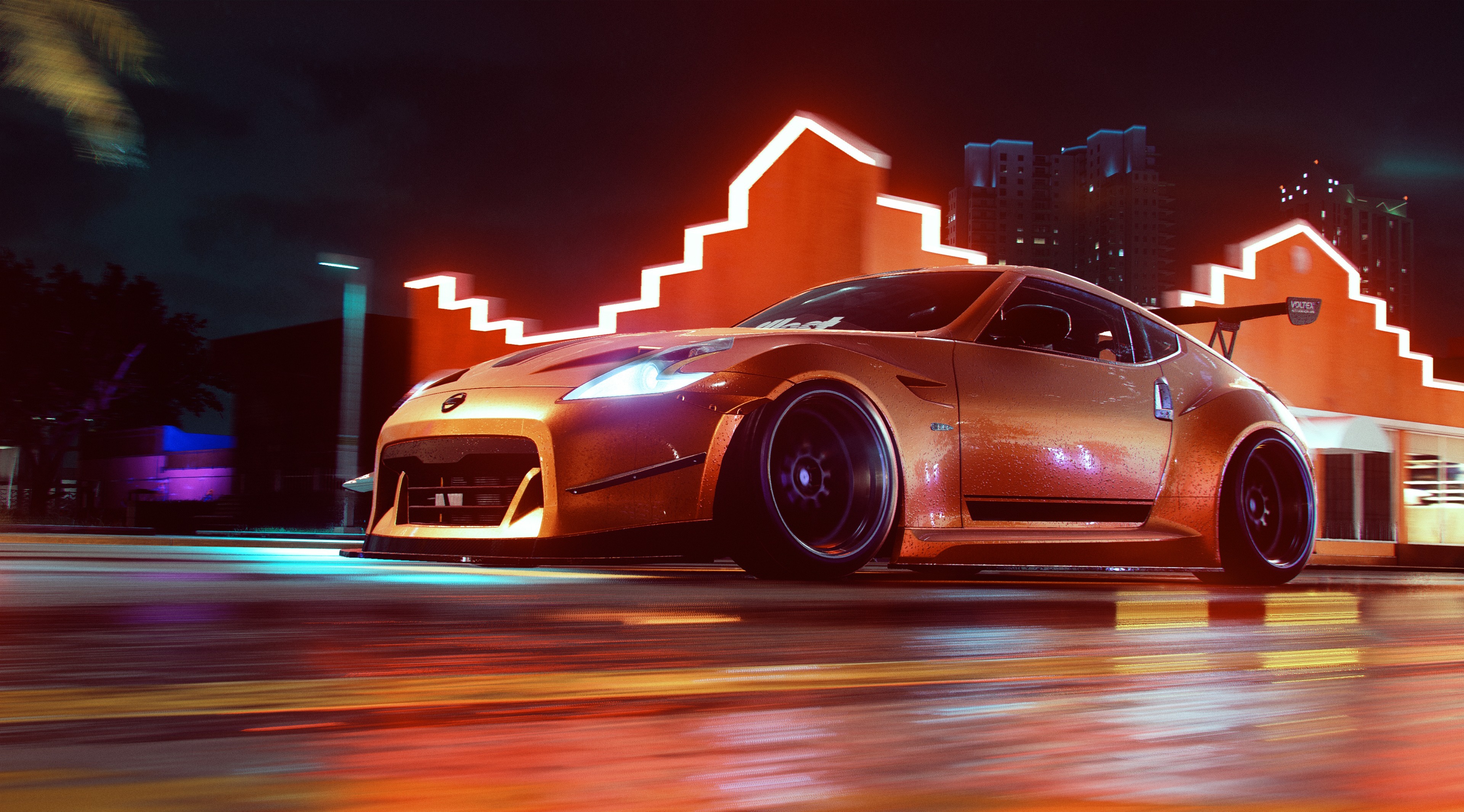 nissan 370z, video game, need for speed heat, need for speed, race car