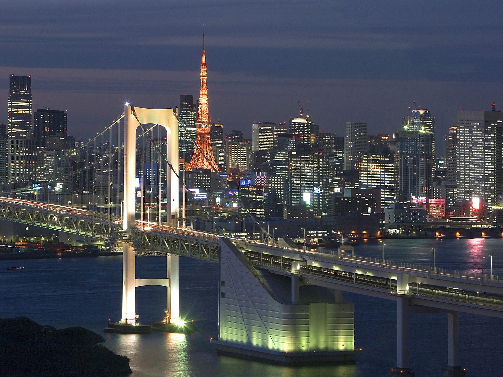 Download mobile wallpaper Rainbow Bridge, Tokyo, Bridges, Man Made, City for free.