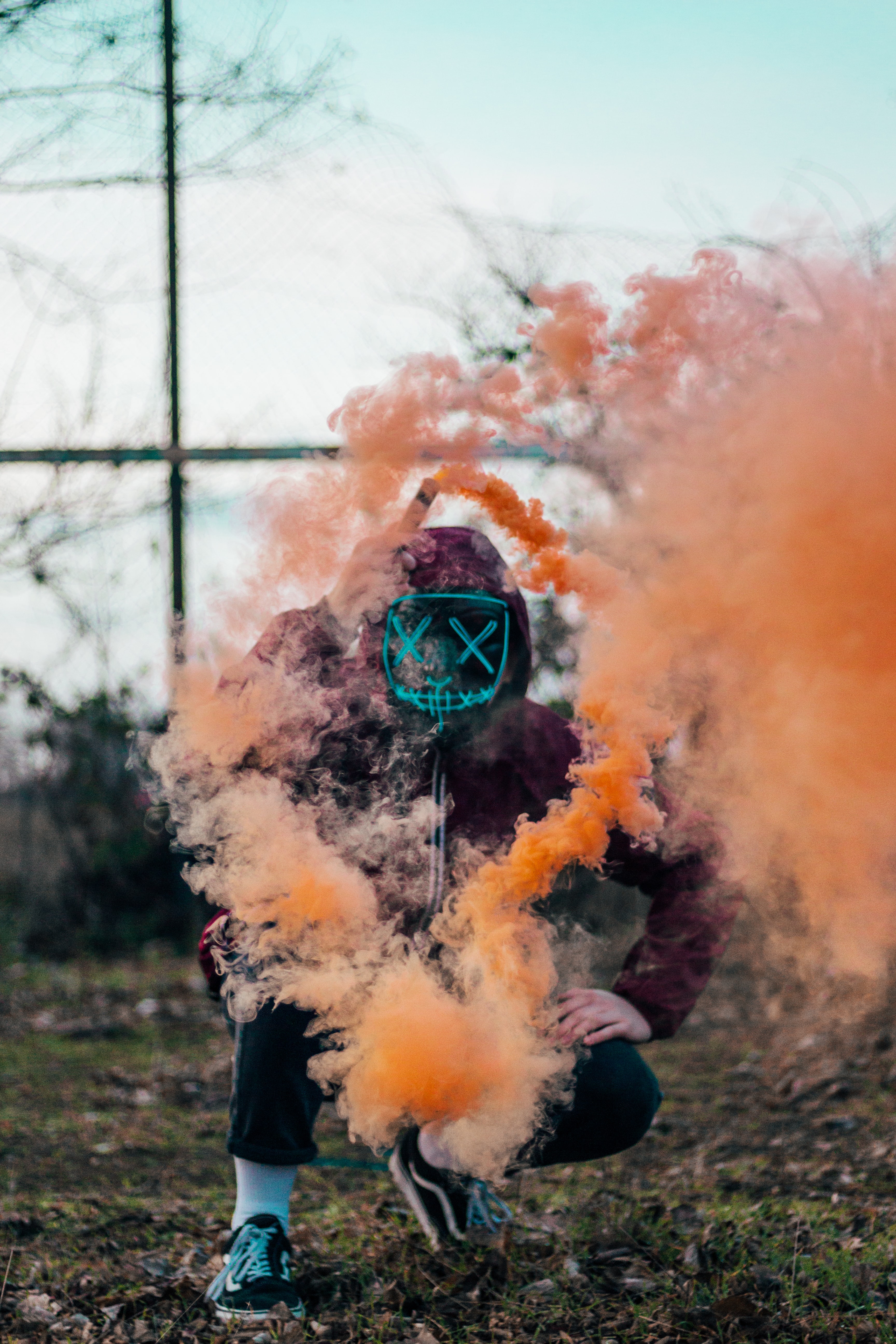 mask, colored smoke, anonymous, smoke, miscellanea, miscellaneous, coloured smoke images
