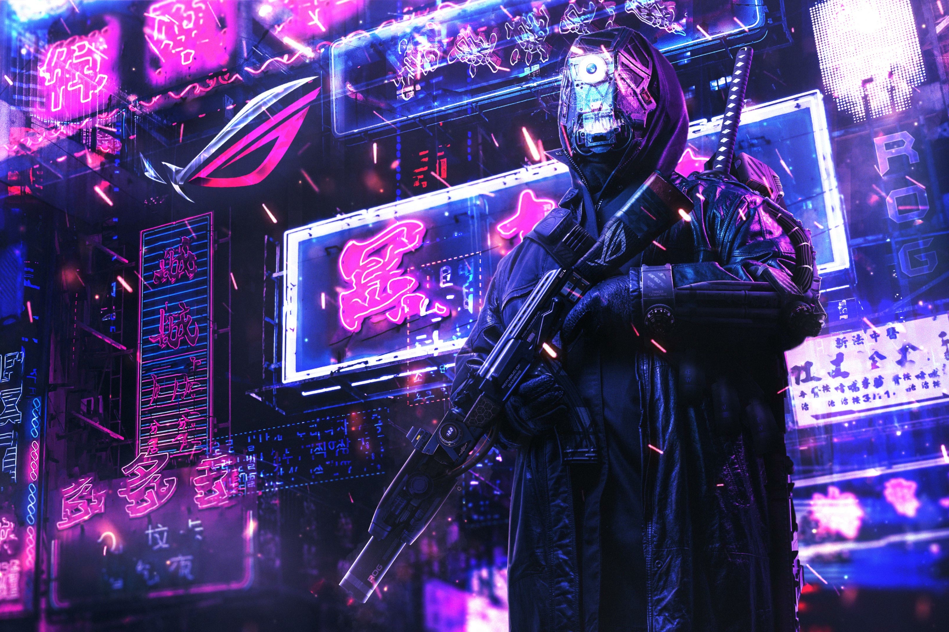 Cyberpunk neon background фото 55