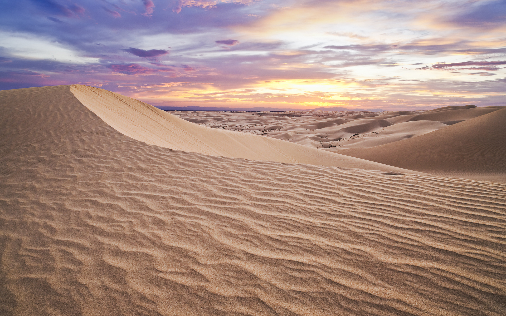 sunset, desert, earth, dune, sand, sky