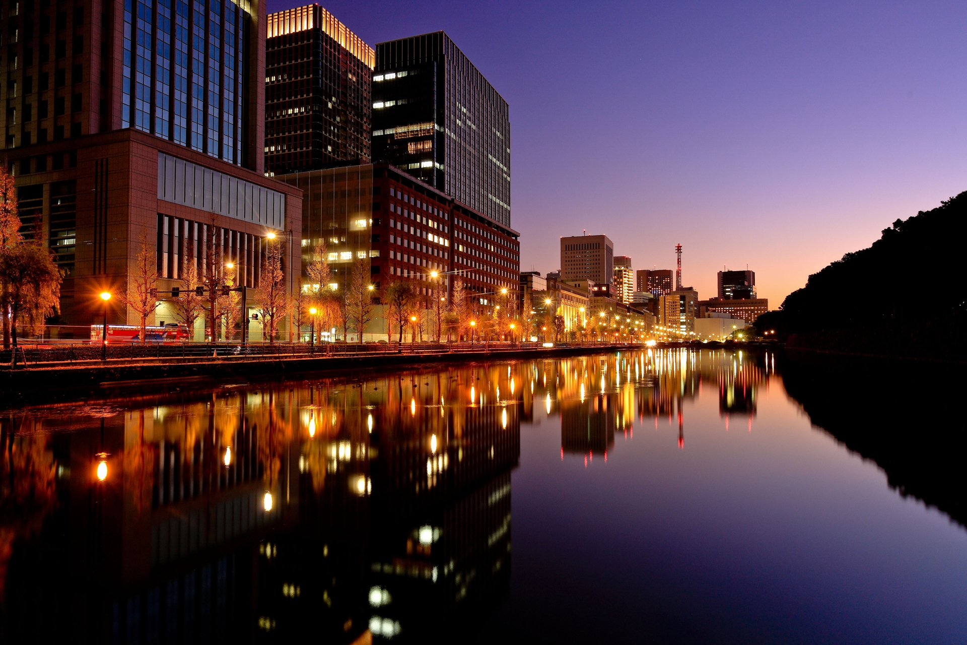 Download mobile wallpaper City, Cities, Evening, Lights, Night, Tokyo, Japan for free.