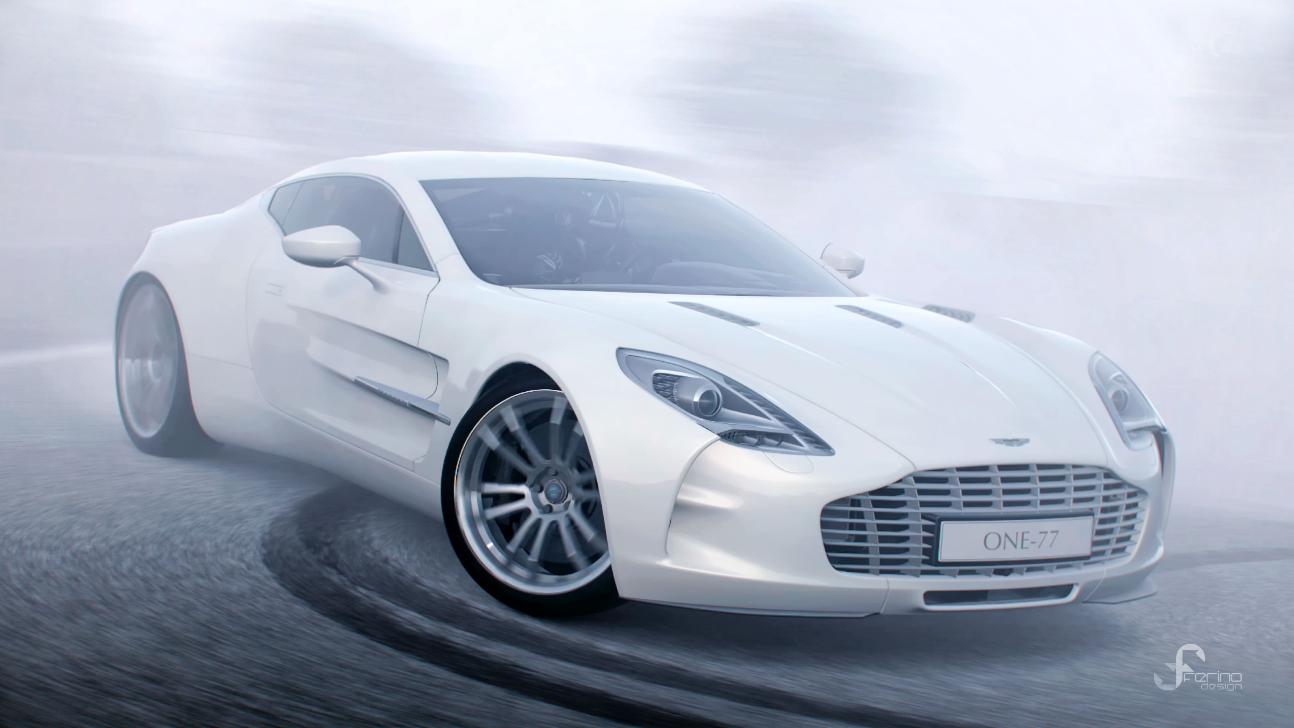 Laden Sie das Aston Martin, Cars, Seitenansicht, Aston Martin One 77, Drift, Sport, Sportwagen-Bild kostenlos auf Ihren PC-Desktop herunter