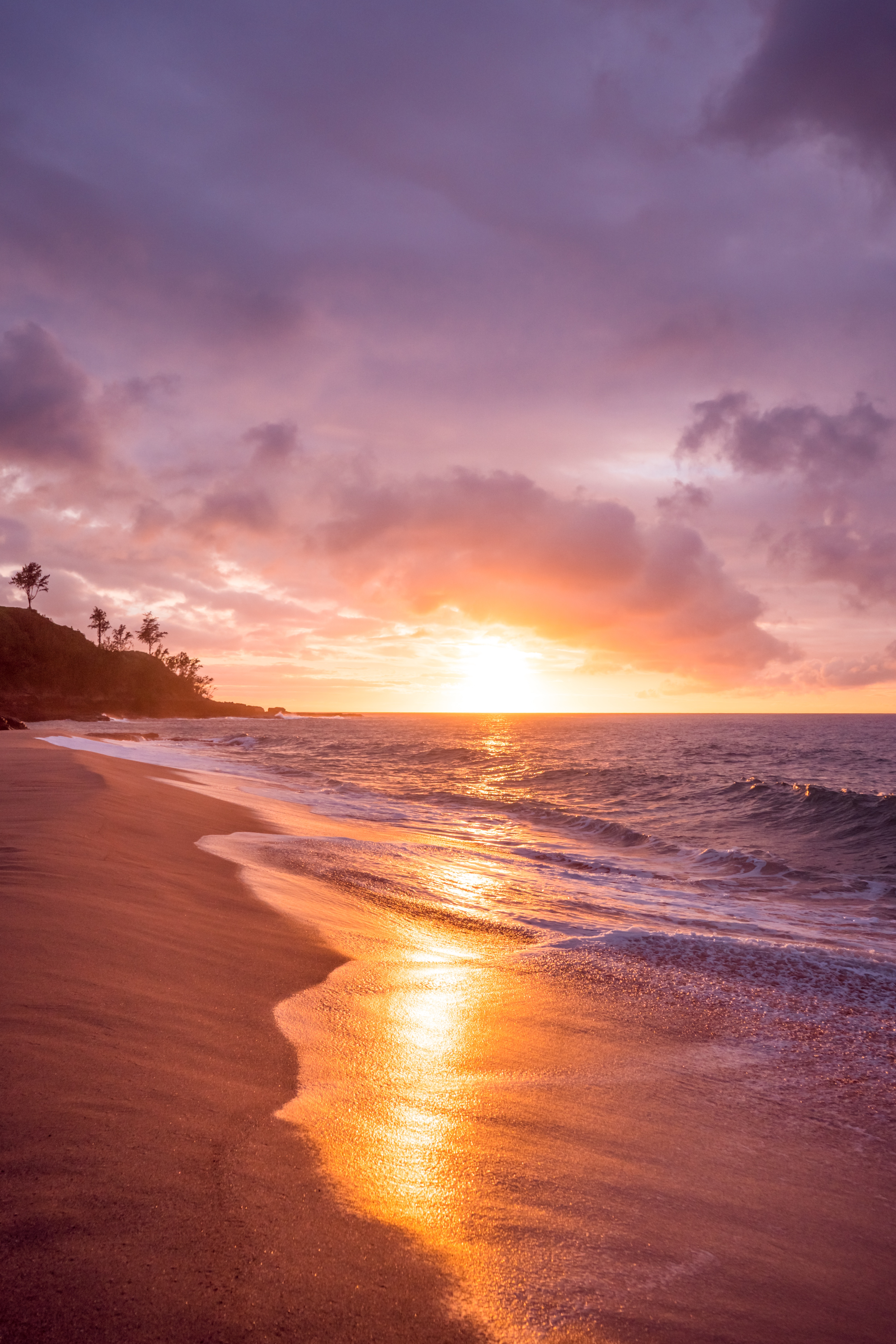 Handy-Wallpaper Natur, Sunset, Surfen, Waves, Sea, Strand kostenlos herunterladen.