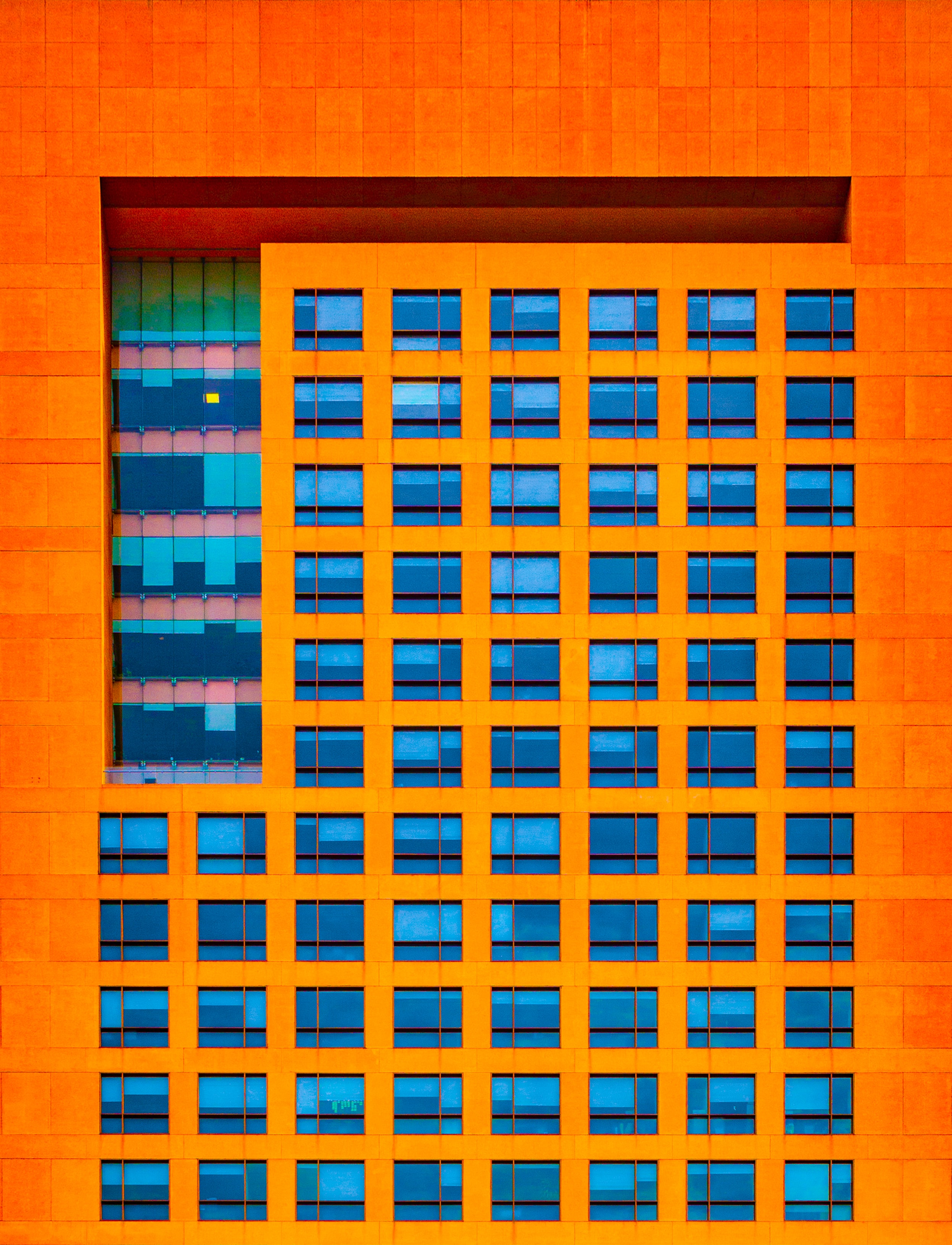 66258 скачать картинку оранжевый, фасад, архитектура, окна, разное, здание, оранжевые - обои и заставки бесплатно
