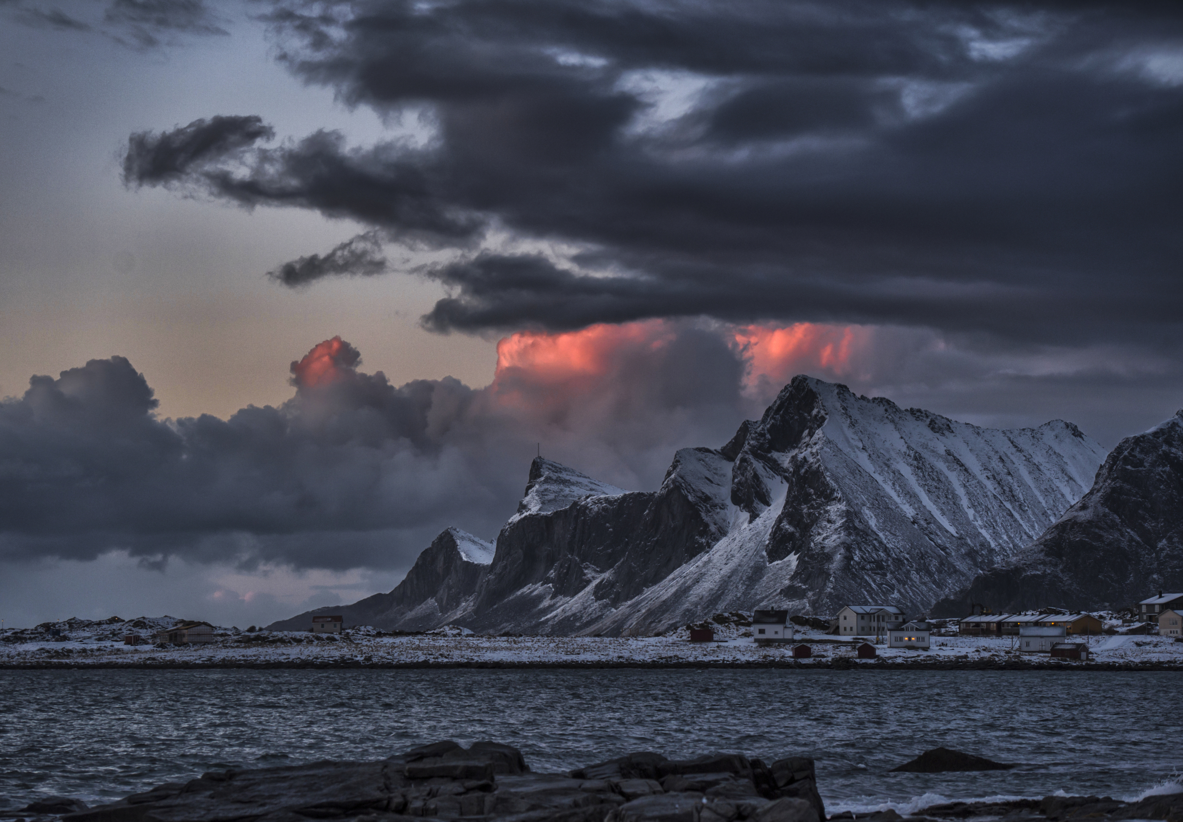 photography, lofoten, arctic, lofoten islands, norway, seashore, scandinavia, mountain, village, cloud, sea
