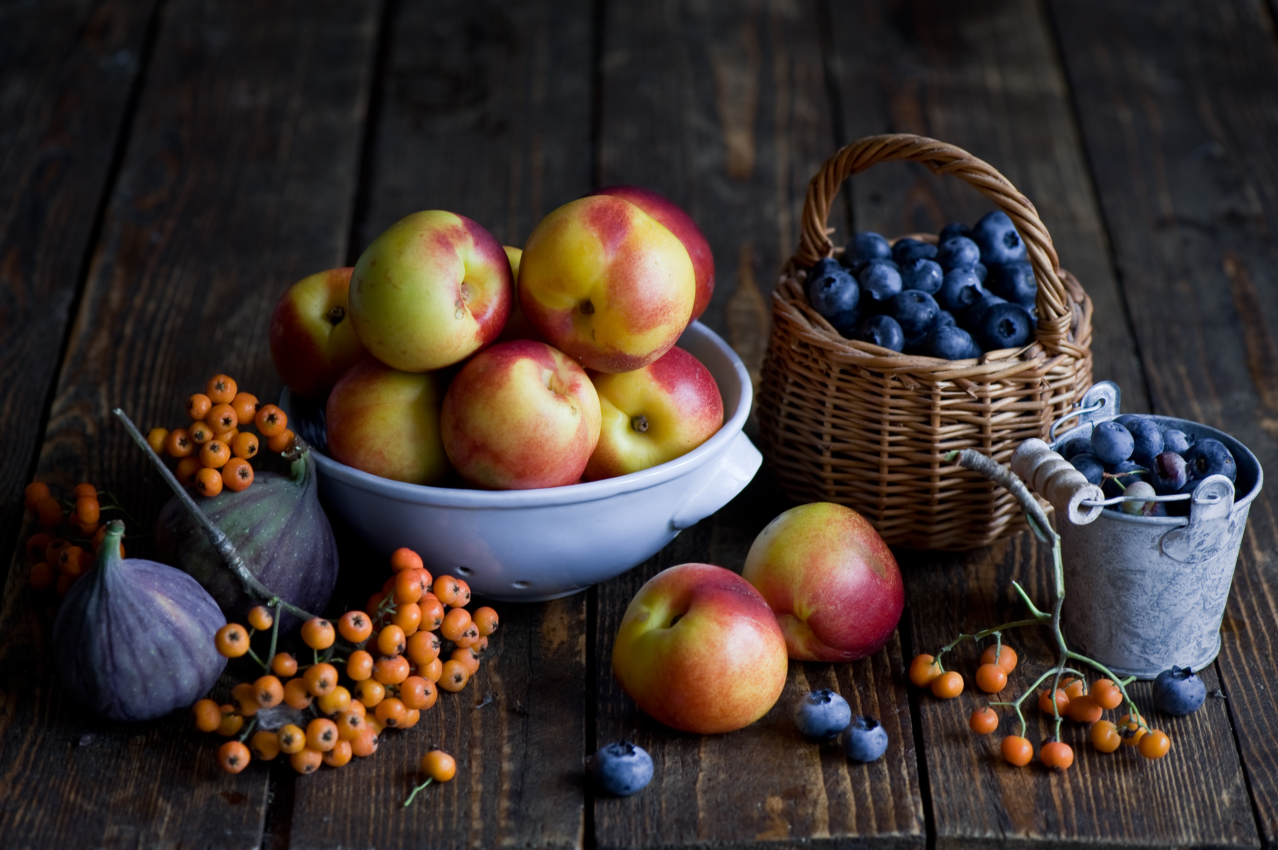 blueberry, food, fruit, nectarine, fruits HD wallpaper