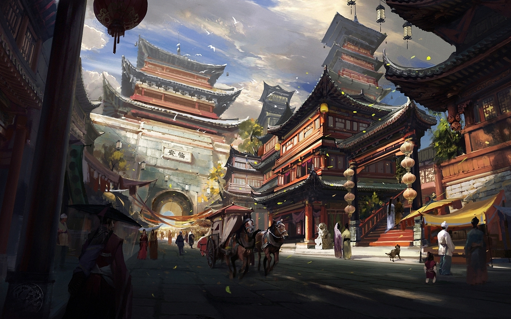 Концепт арт Китай храм