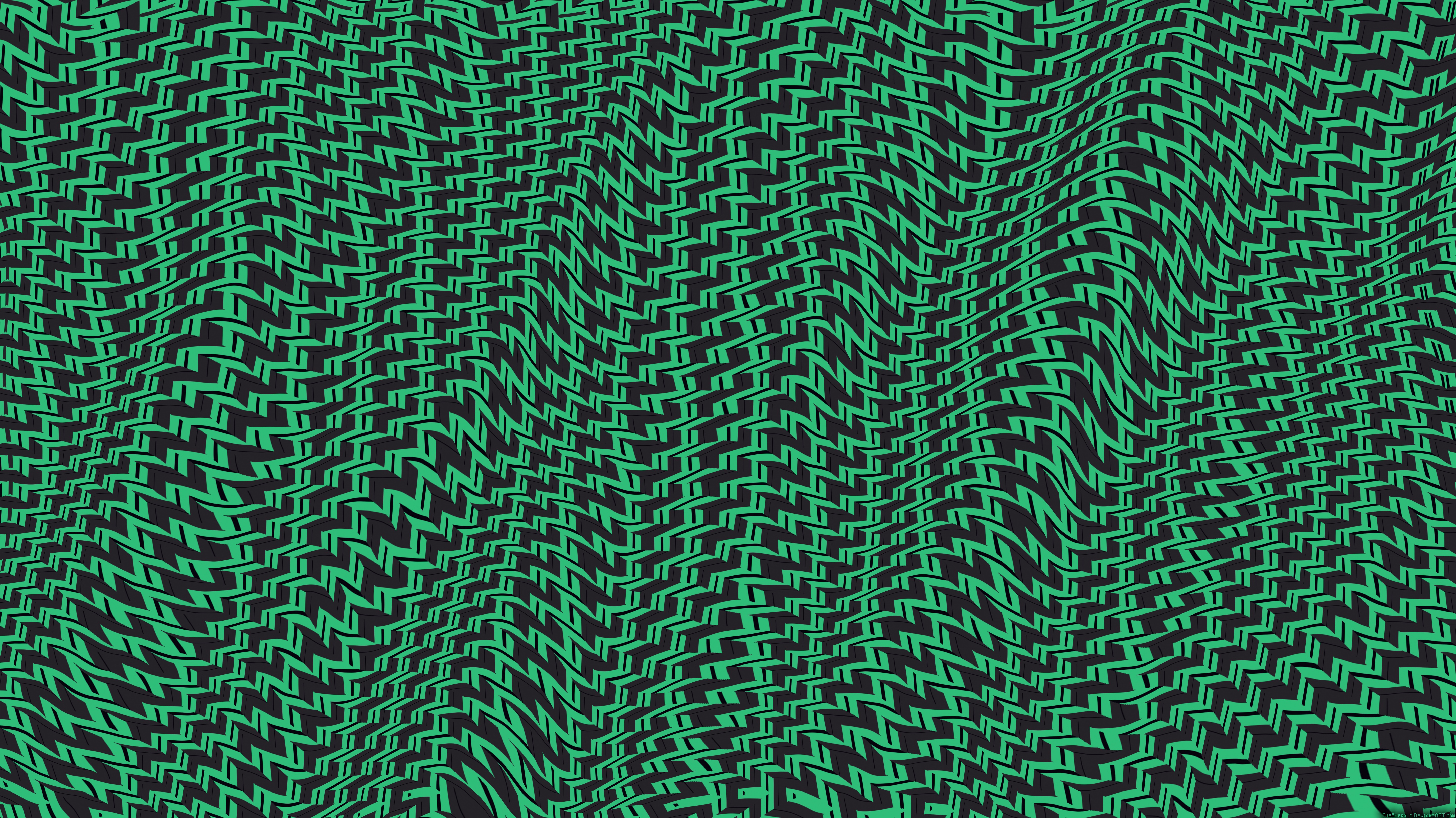 black, wavy, green, mosaic, abstract, patterns UHD