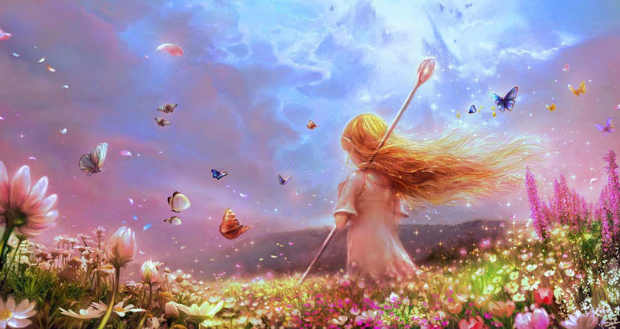 Цветок счастья звезда. Сказочные мечты. Сказочная девочка. Весеннее волшебство. Волшебные иллюстрации.