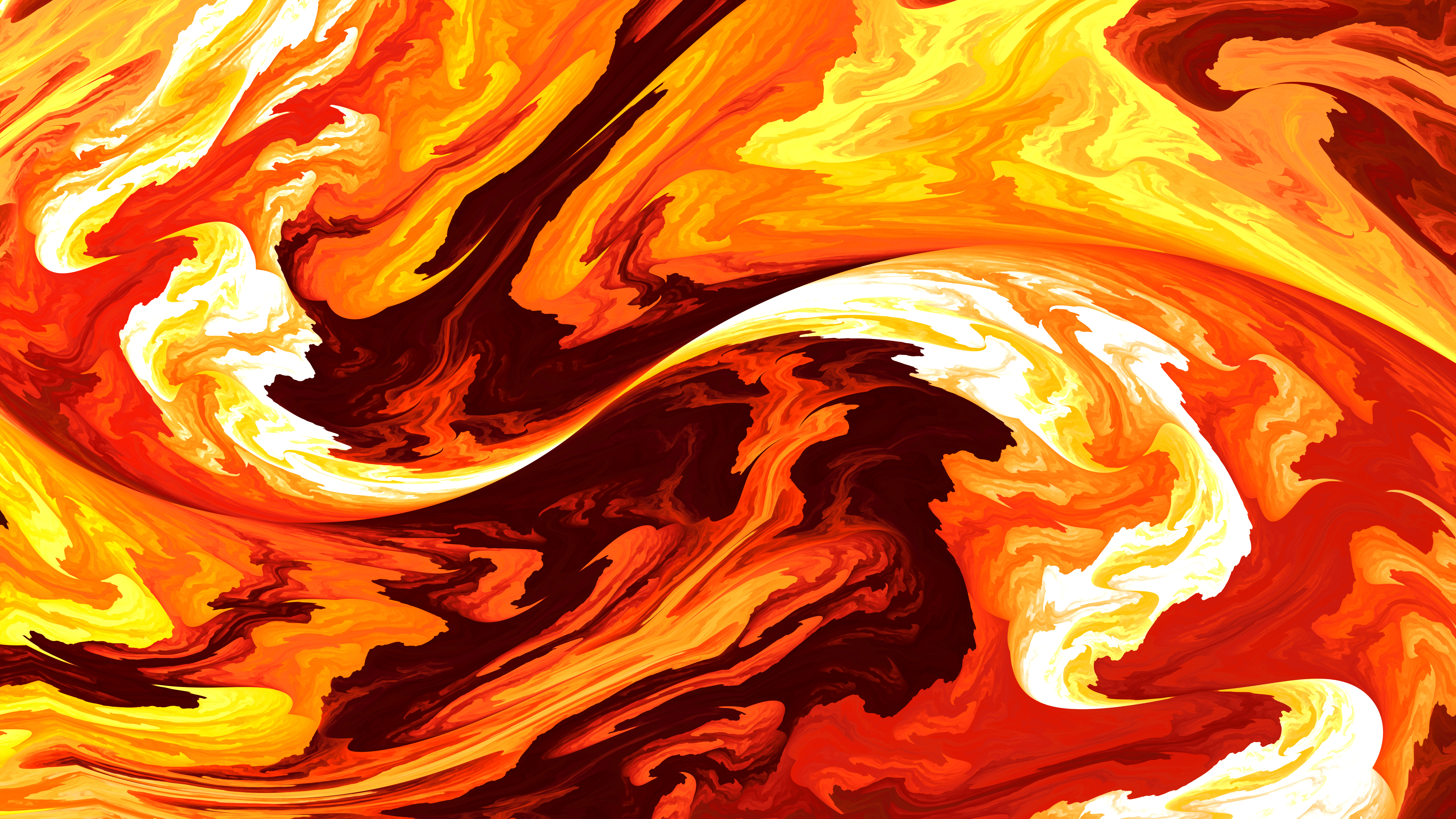 abstract, fractal, stains, spots, flaming, fiery