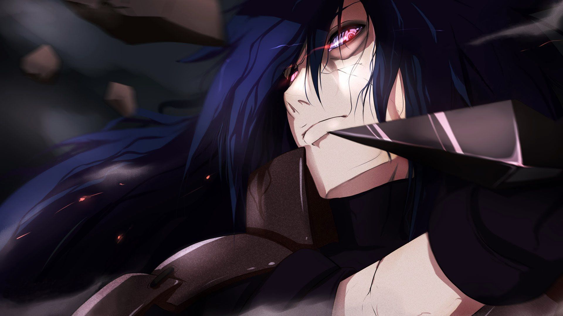 rinnegan (naruto), madara uchiha, naruto, anime, blue hair, long hair, ninja, uchiha clan phone background
