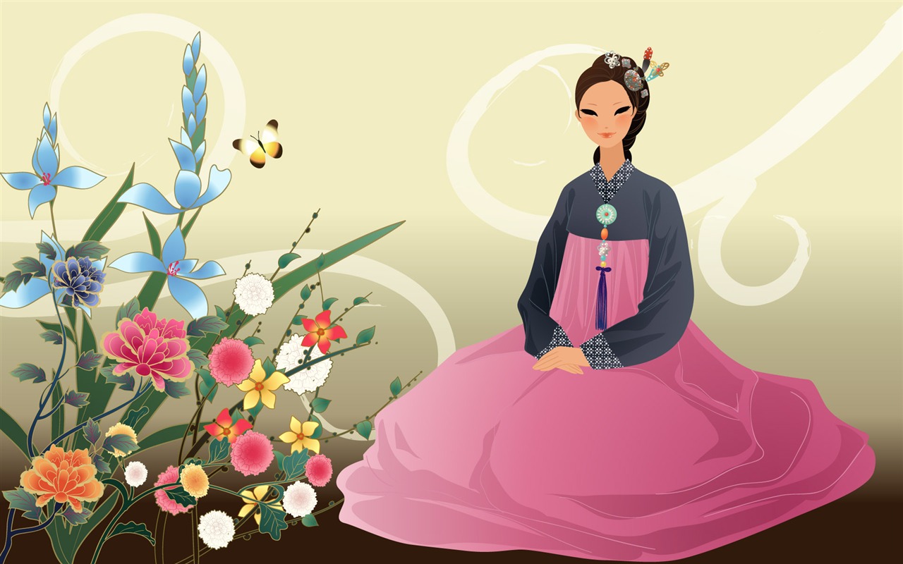 1481315壁紙のダウンロード女性, 韓国, 伝統衣装, 芸術的-スクリーンセーバーと写真を無料で