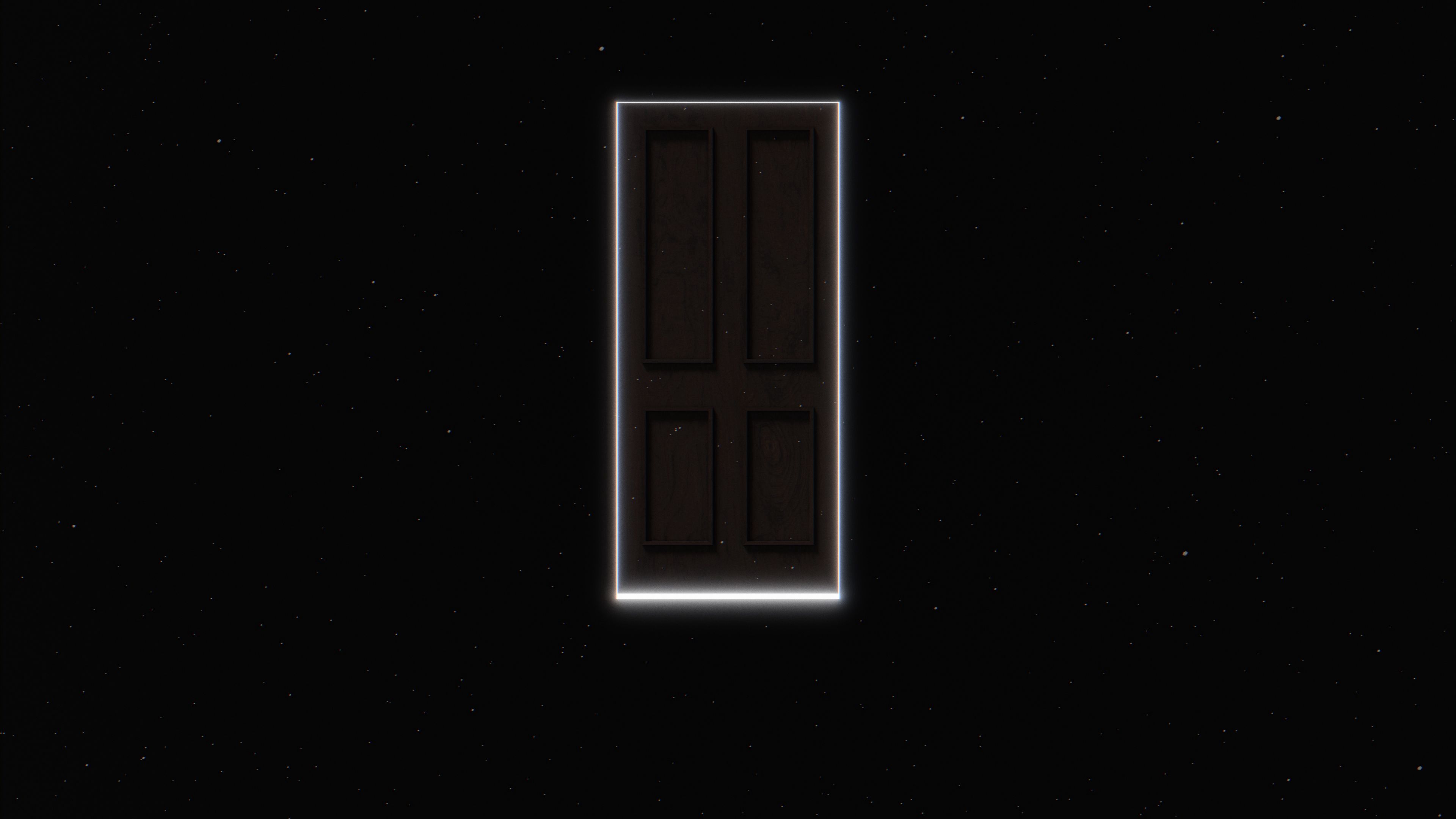 portal, black, universe, dark, glow, door Phone Background