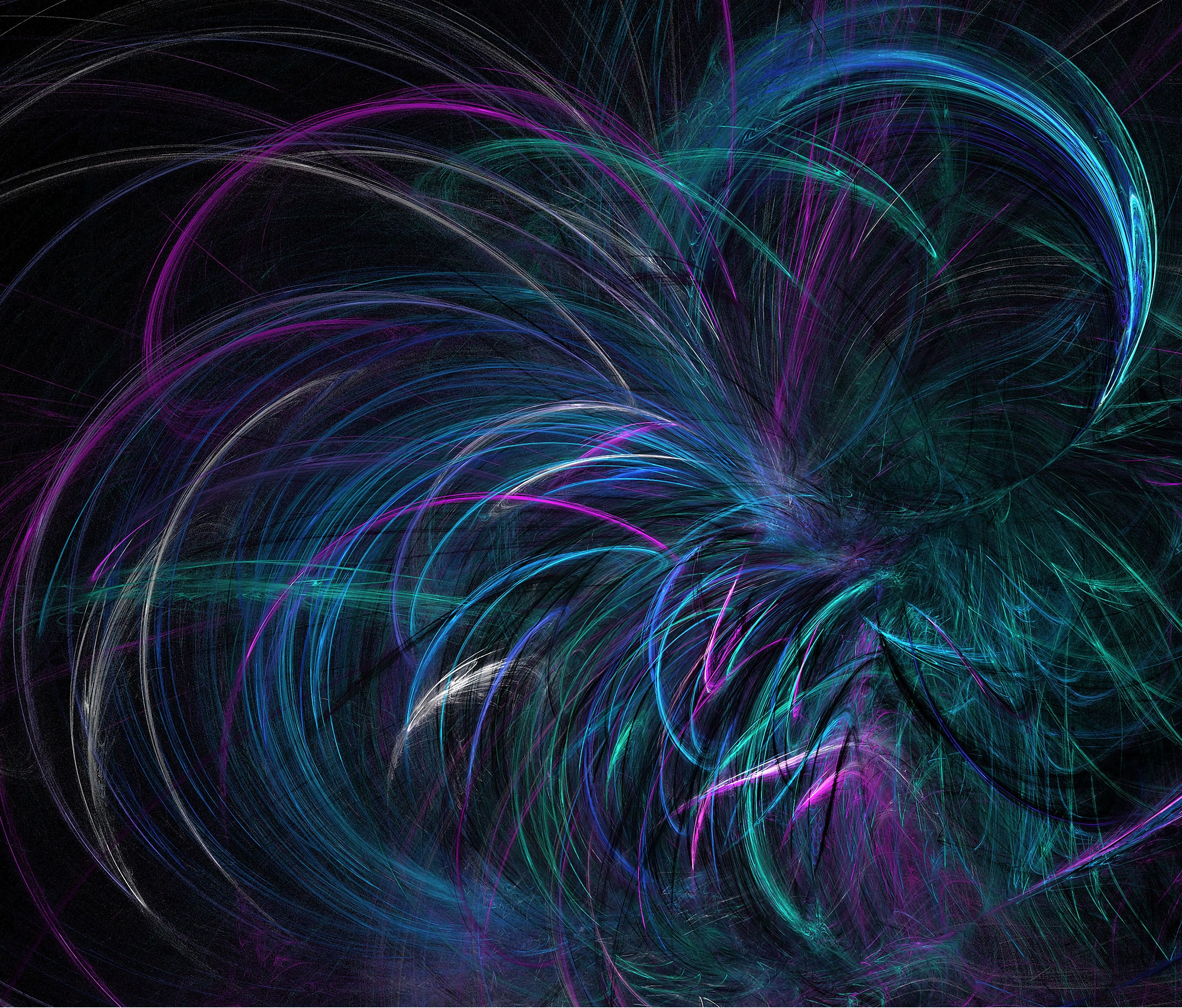dark, lines, abstract, violet, fractal, purple, swirling, involute