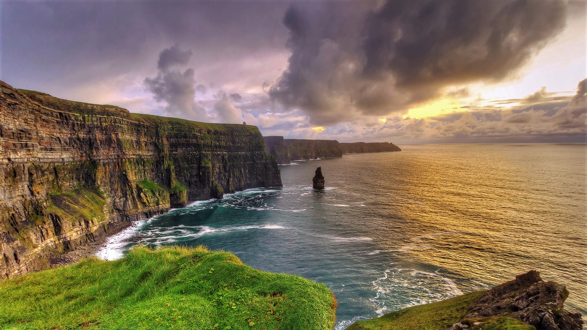 872351 Hintergrundbild herunterladen erde/natur, klippen von moher, küste, horizont, irland, ozean, meer - Bildschirmschoner und Bilder kostenlos