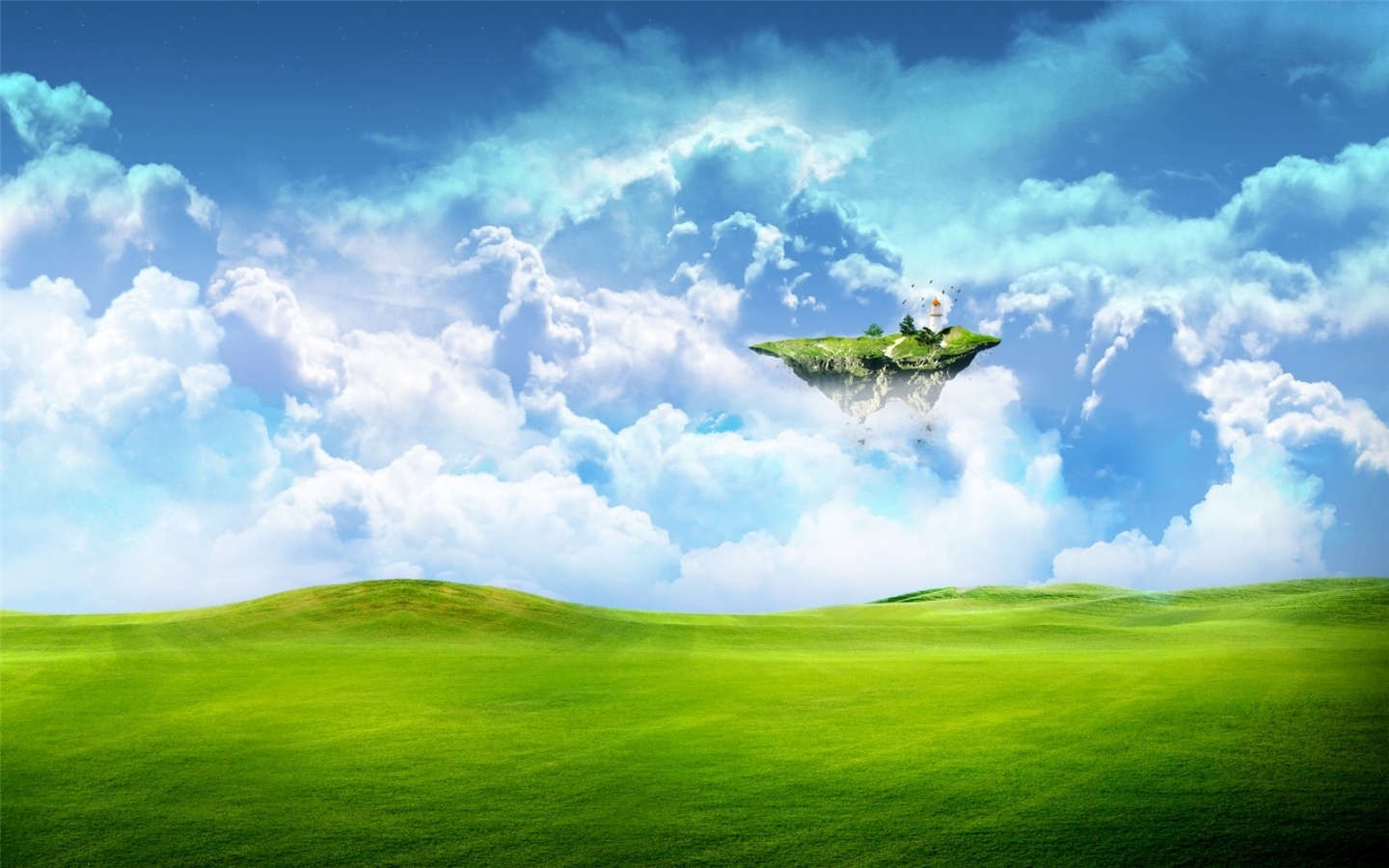 Download mobile wallpaper Clouds, Sky, Landscape, Fields, Fantasy for free.