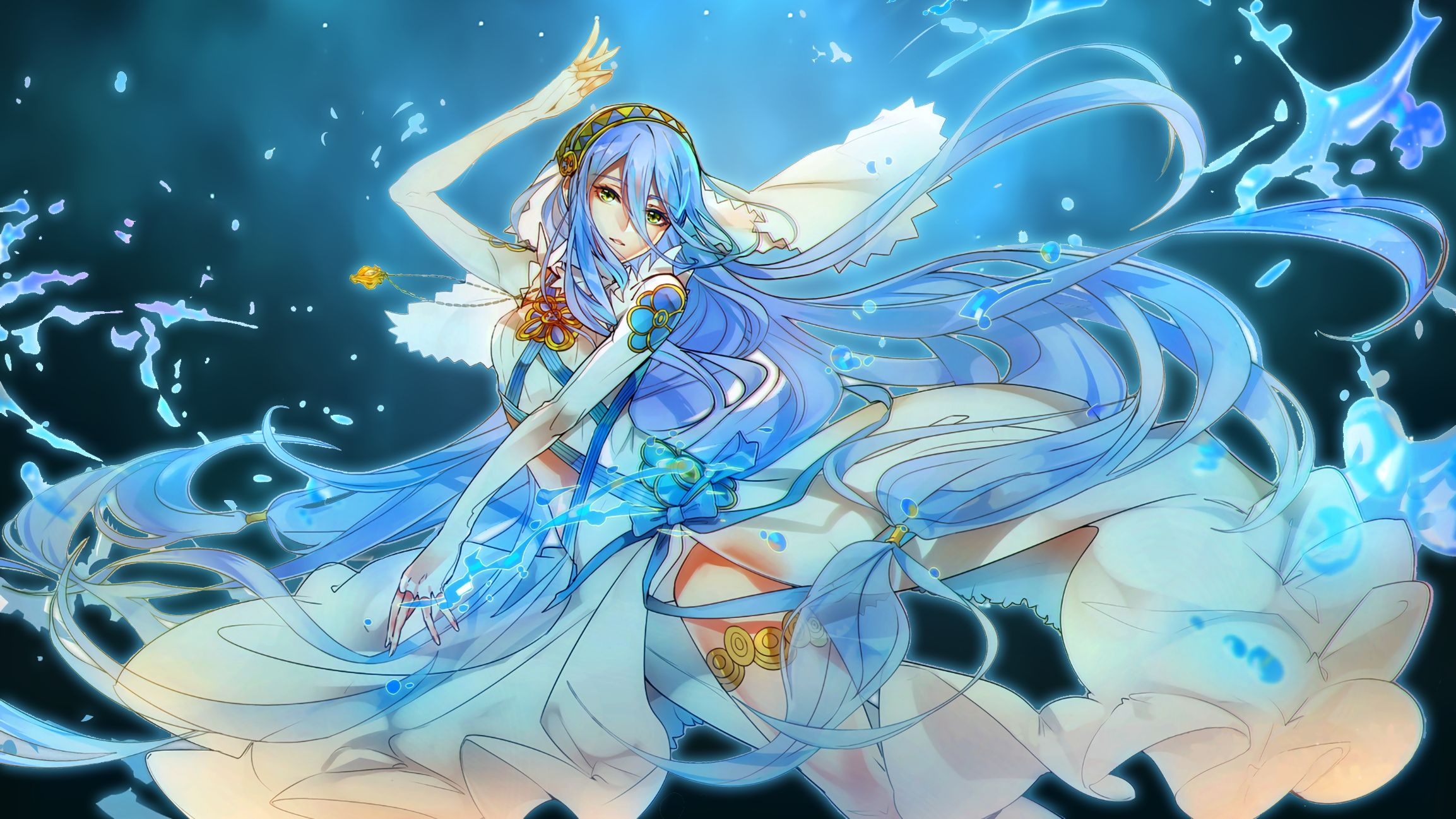 Mobile wallpaper video game, fire emblem fates, azura (fire emblem), azure, dancer, fire emblem, underwater, water