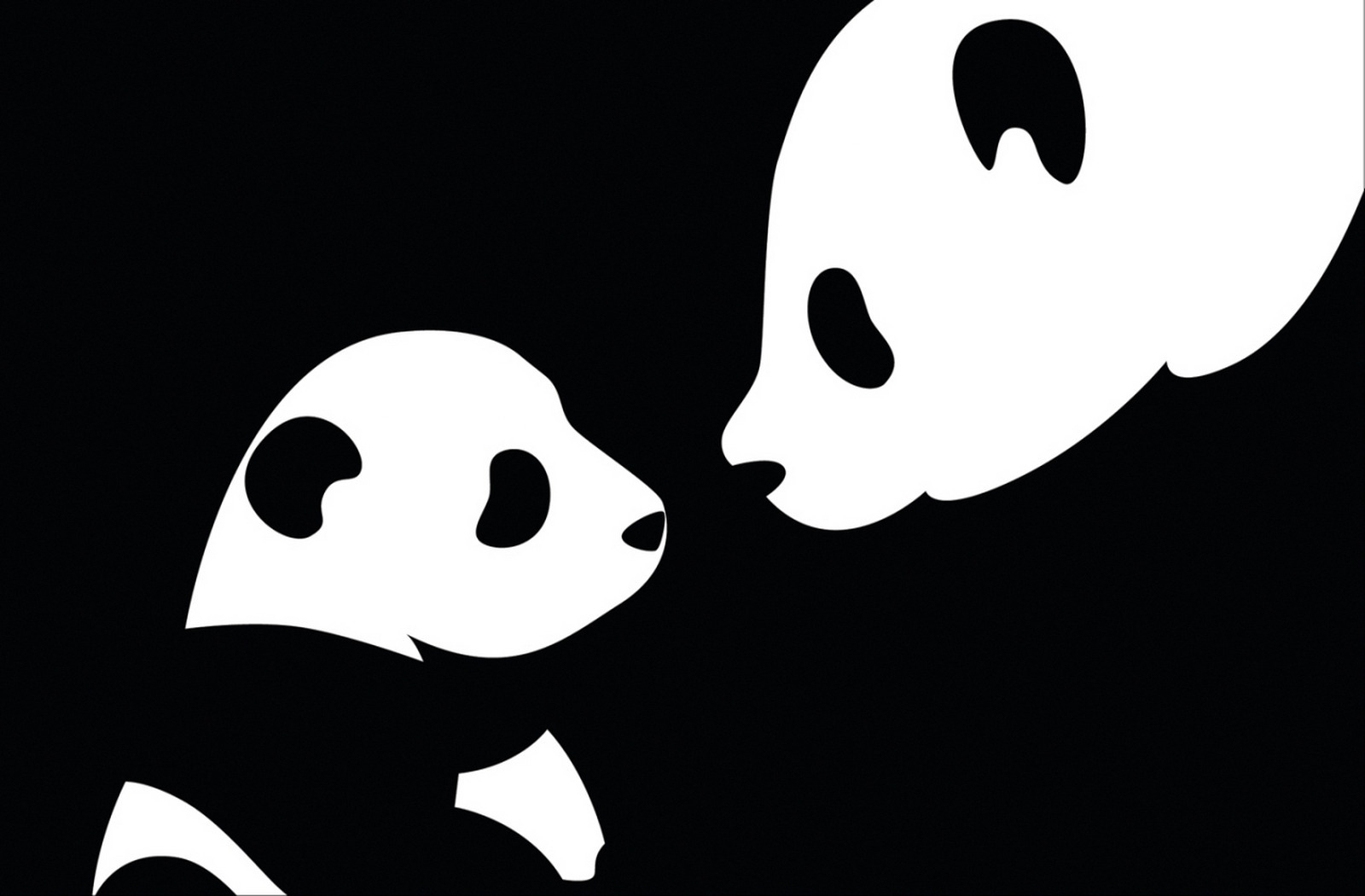 panda, picture, vector, drawing, black, white