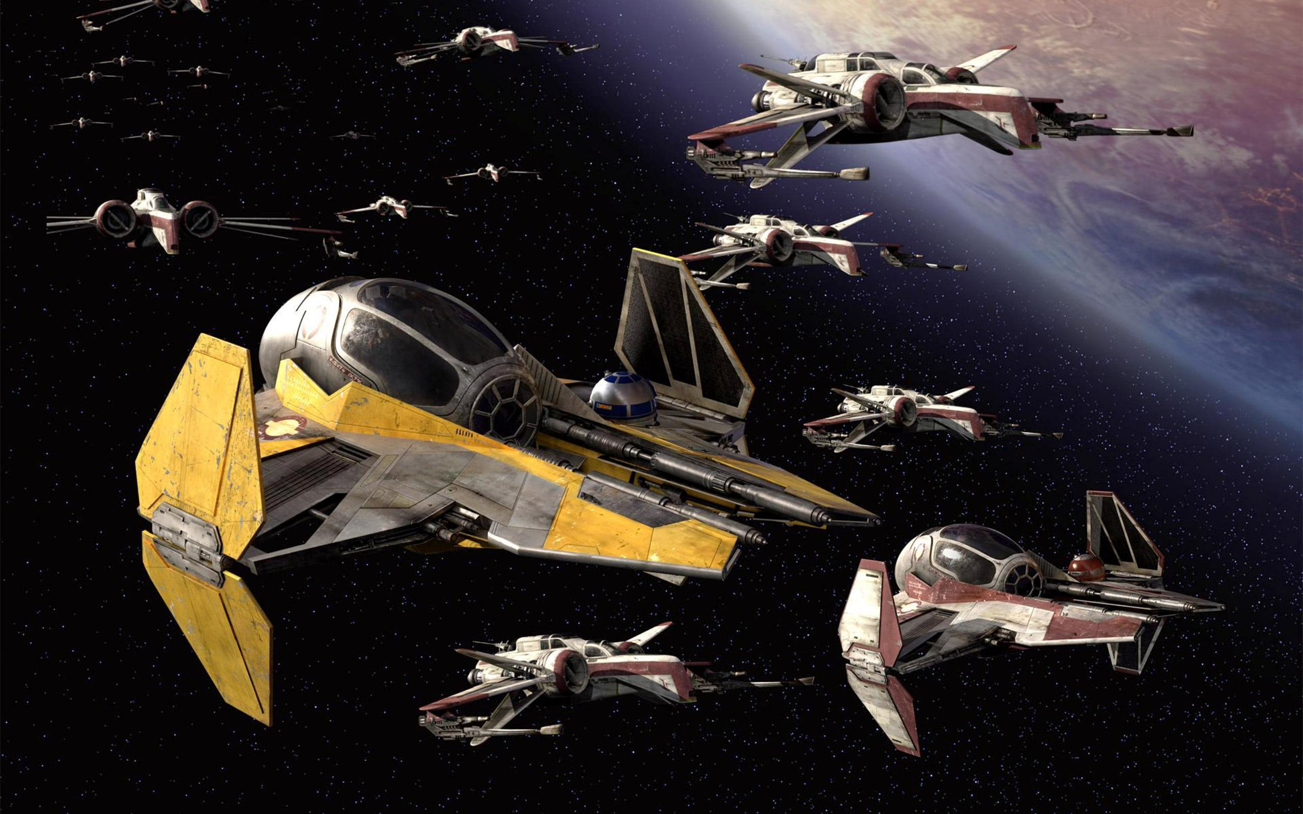 cgi, space, ship, movie, star wars, planet, stars, video game, x wing