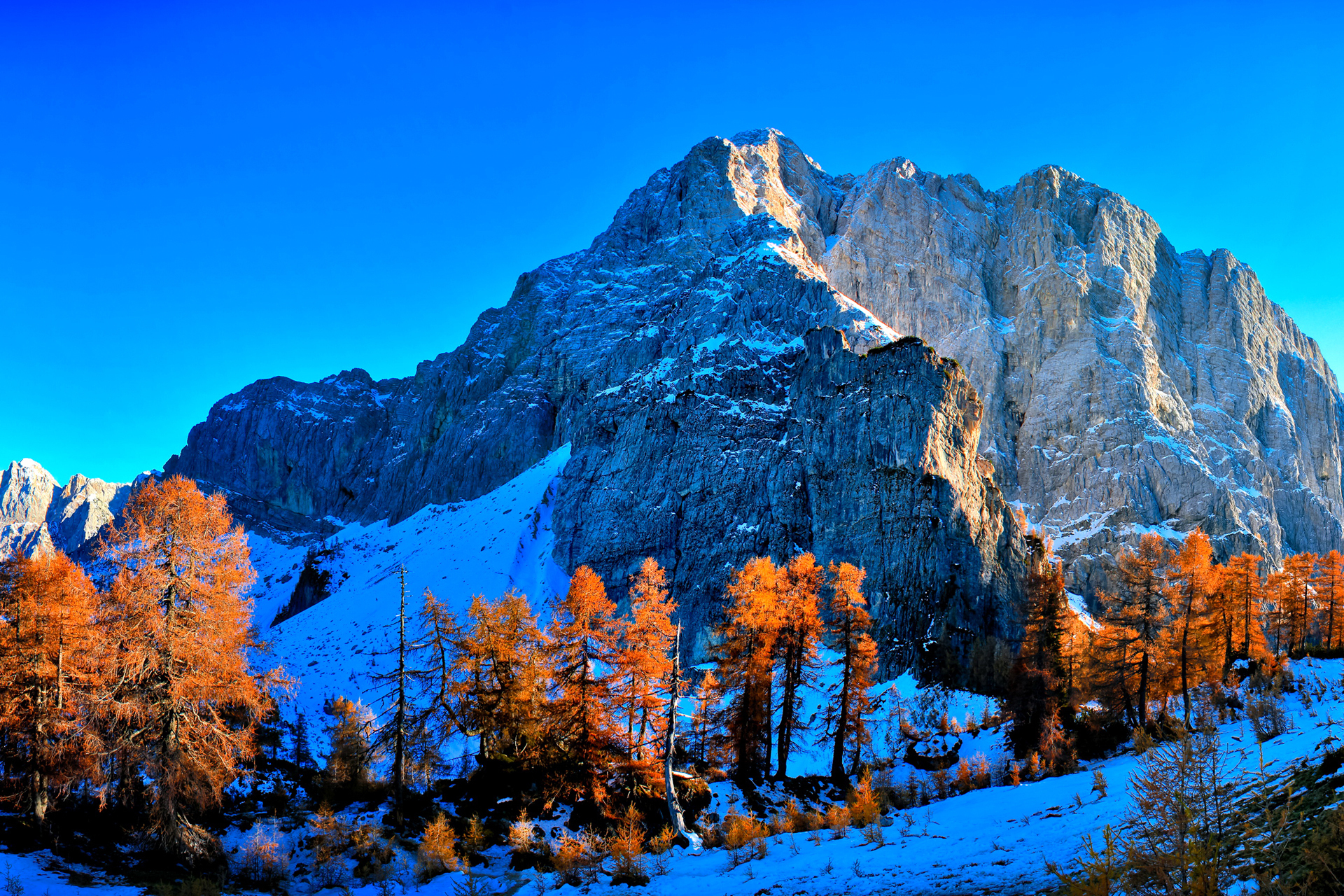 58411 скачать обои горный пейзаж, kranjska gora, небо, slovenia, природа, горы, снег - заставки и картинки бесплатно