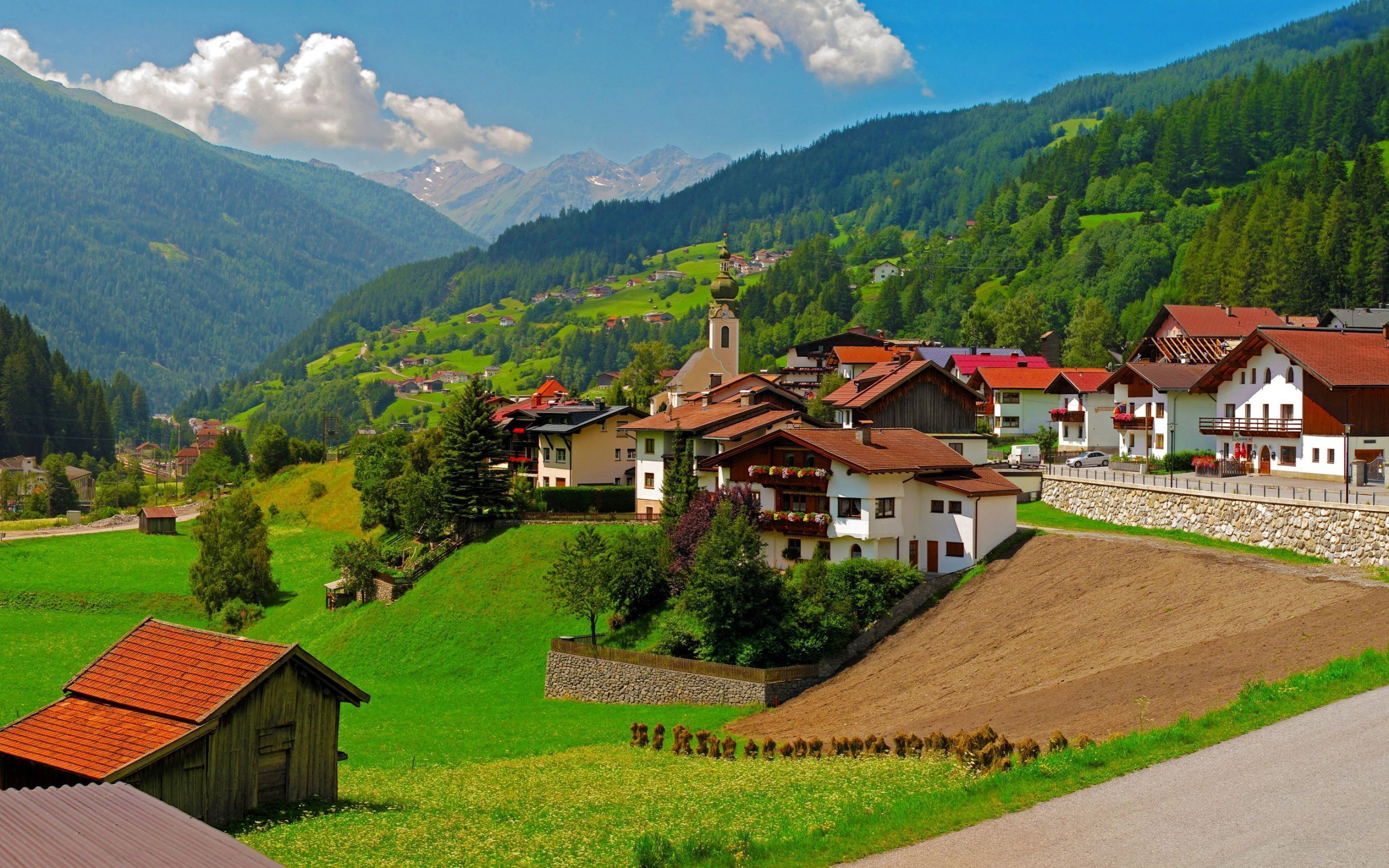 village, bavaria, man made, house, mountain