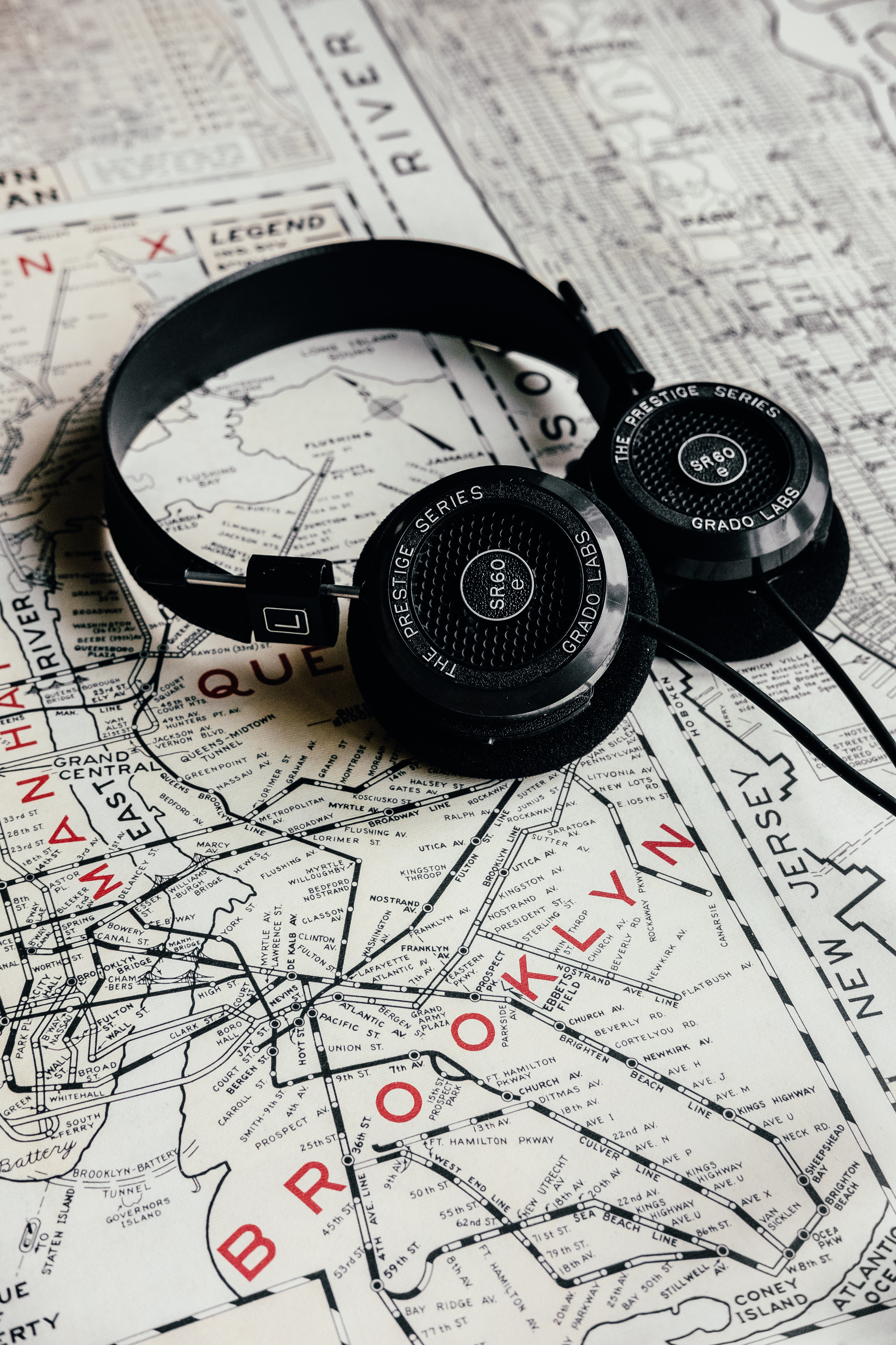 music, headphones, audio, map, journey