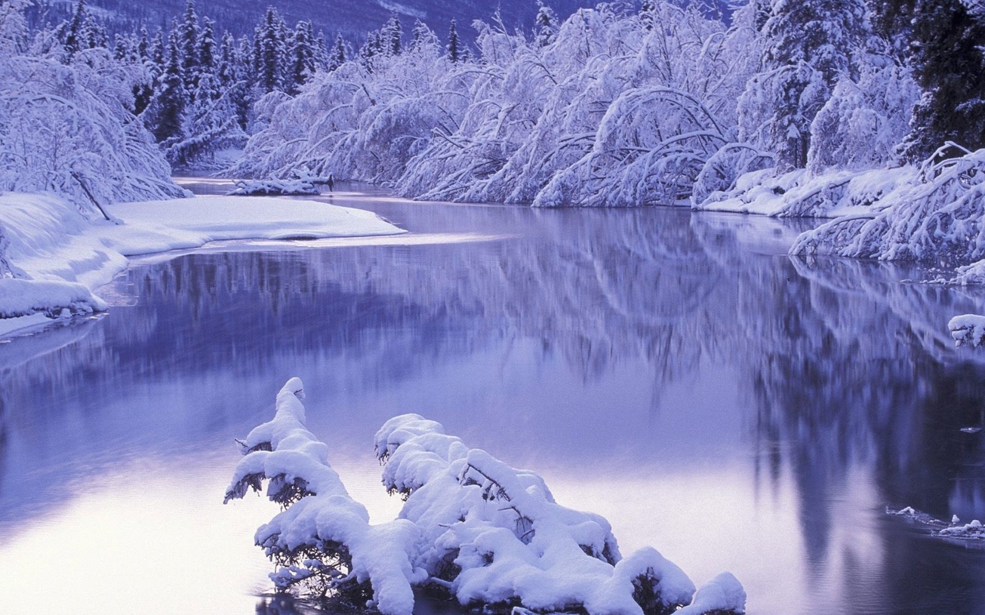無料モバイル壁紙川, 風景, 冬をダウンロードします。