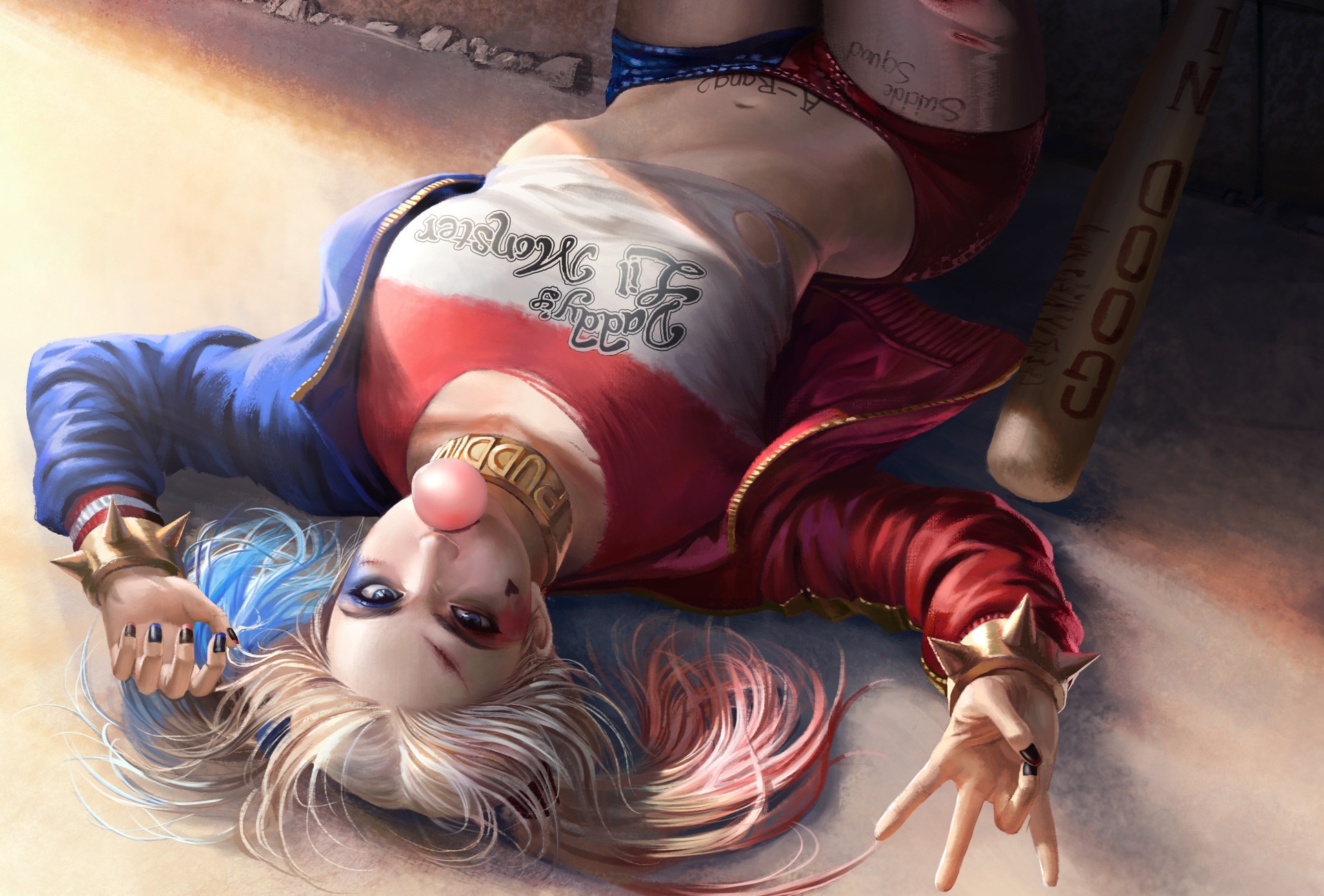 wallpapers harley quinn, suicide squad, dc comics, movie, blue eyes