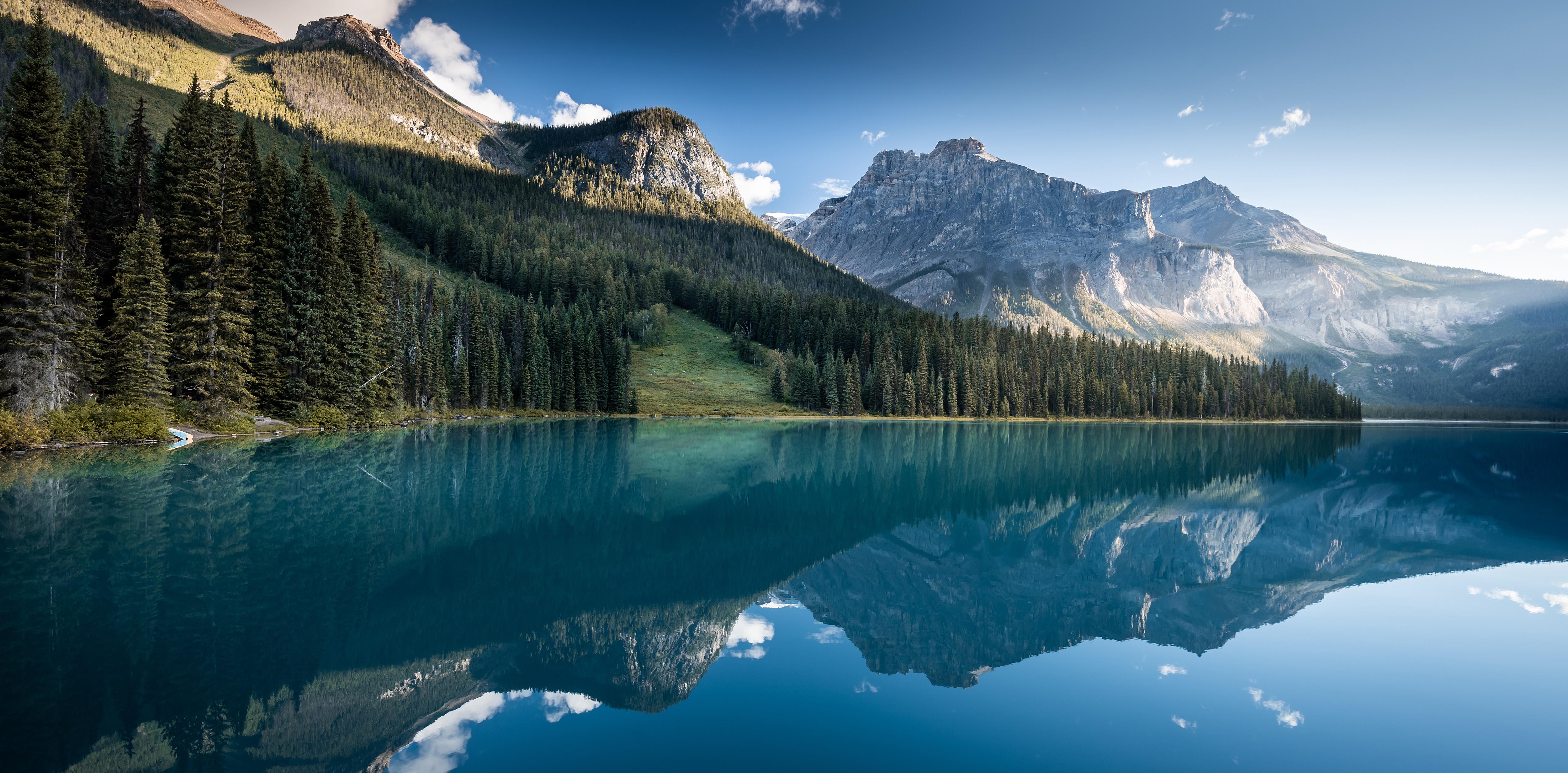 canada, earth, lake, alberta, forest, mountain, reflection, lakes 5K