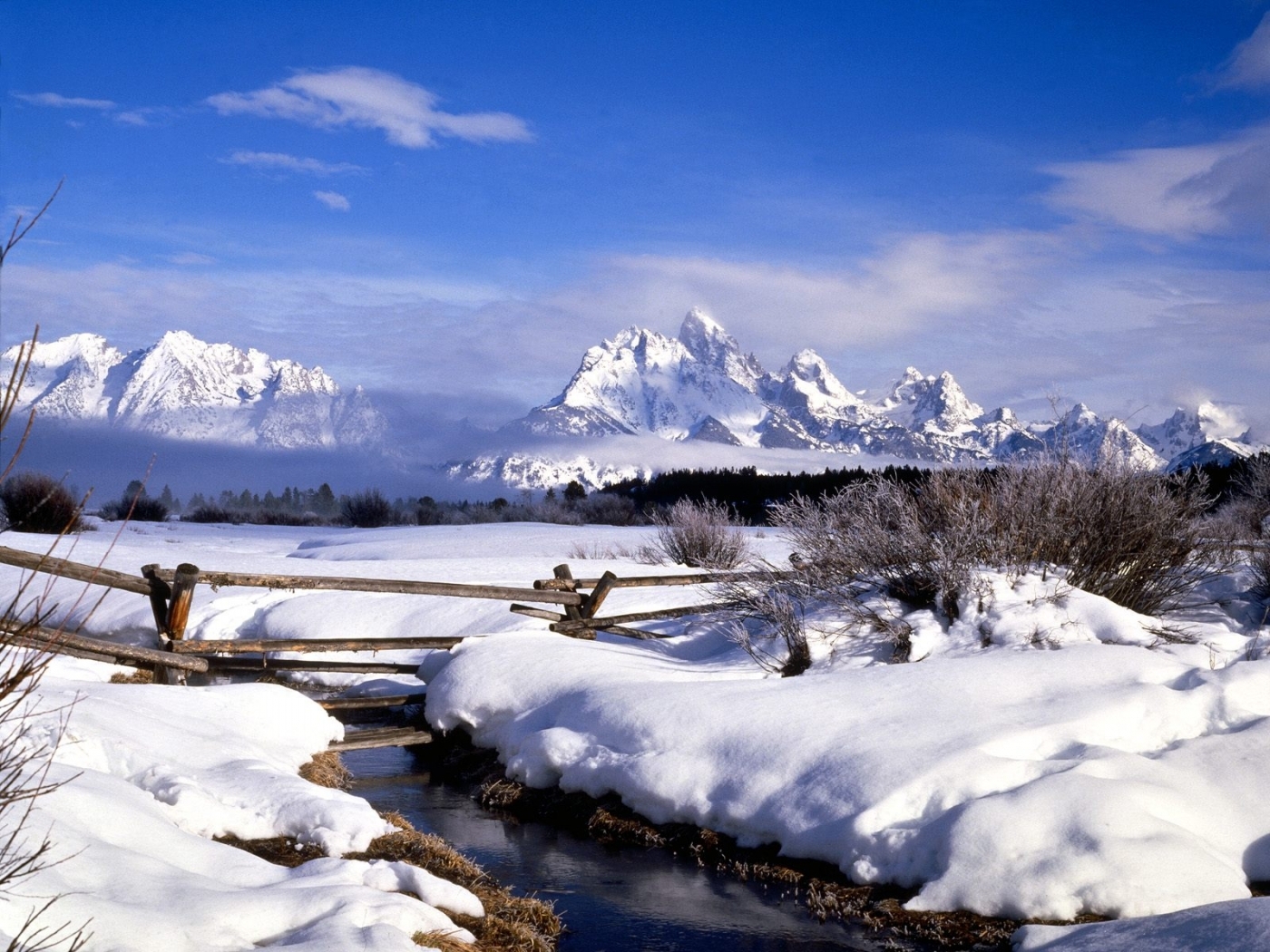 Download mobile wallpaper Winter, Rivers, Snow, Landscape for free.