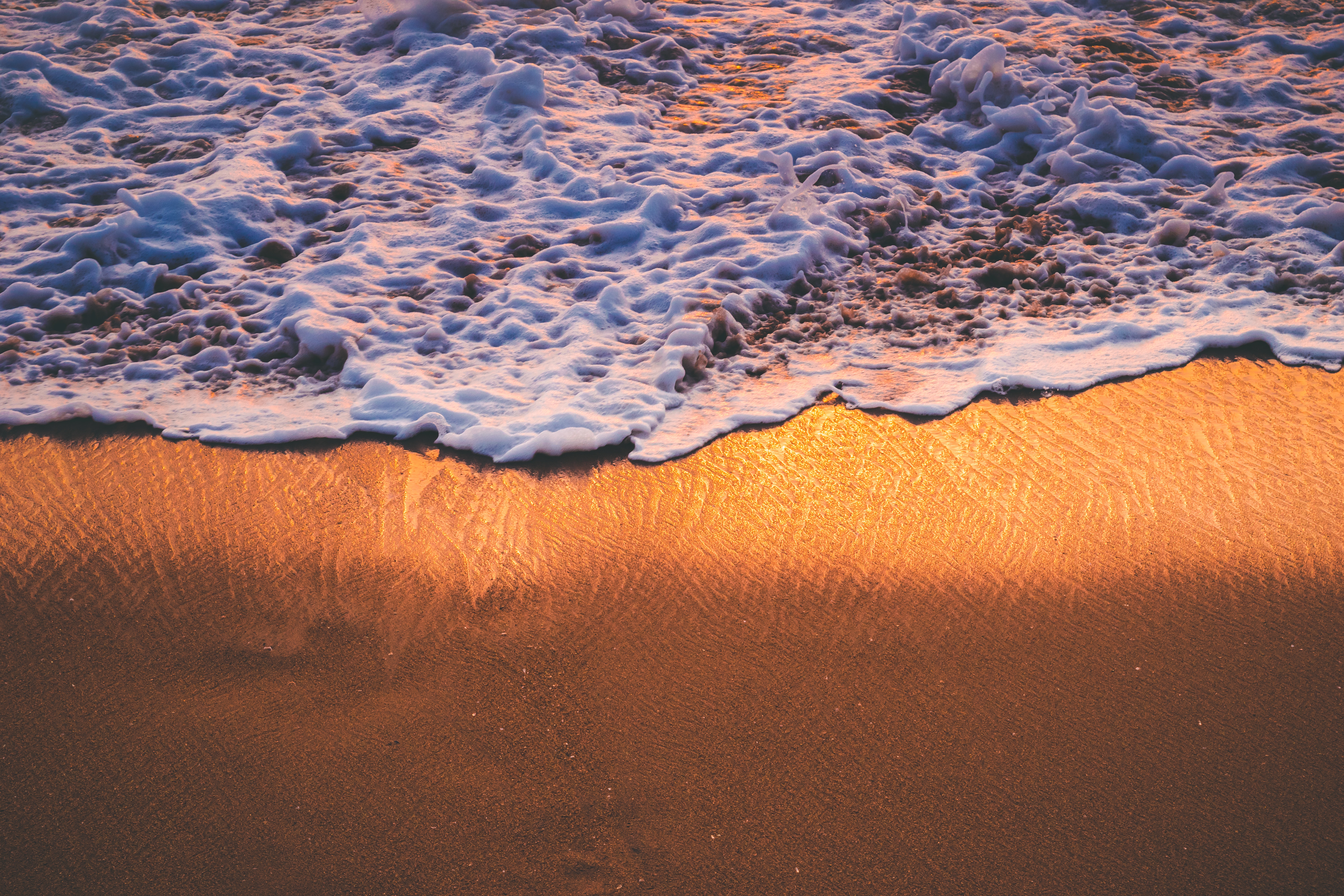 Download mobile wallpaper Foam, Surf, Sand, Water, Nature for free.