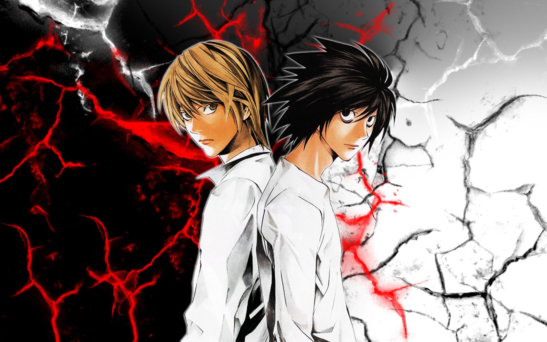 Free HD light yagami, death note, anime, l (death note)