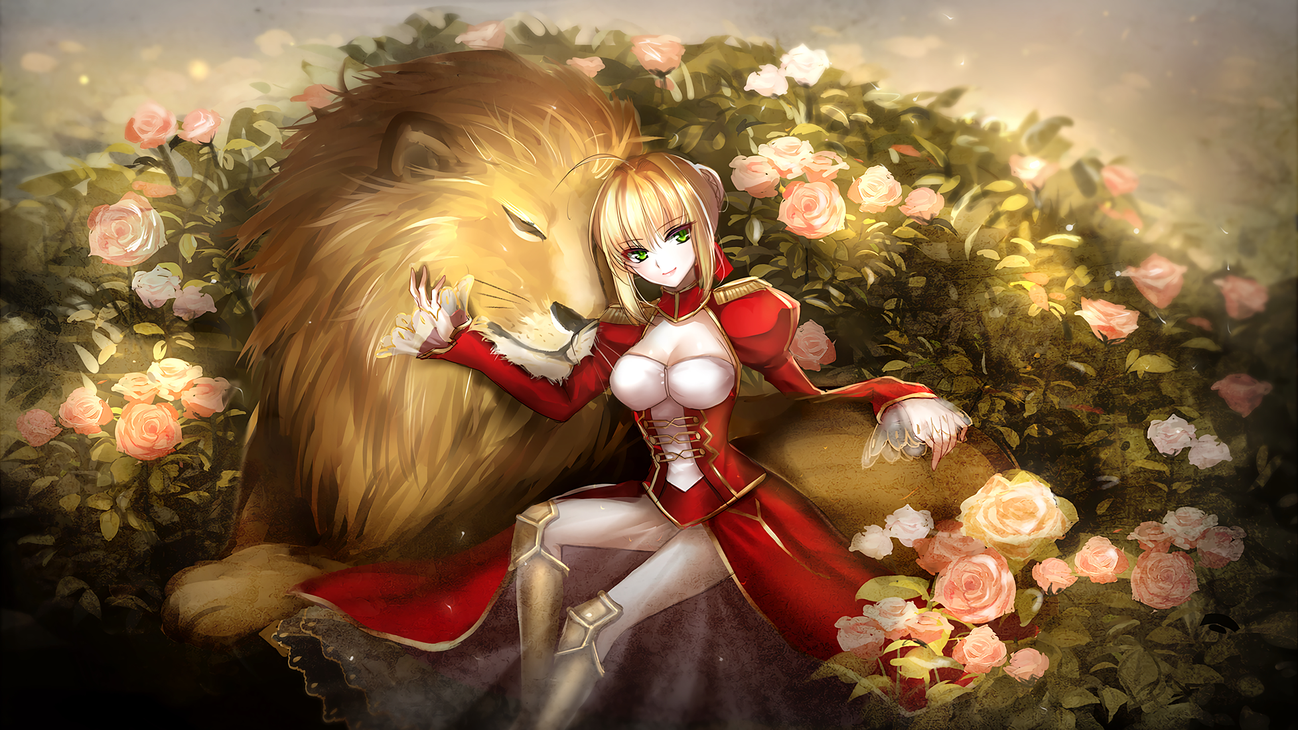 anime, fate/grand order, lion, red saber, saber (fate series), fate series