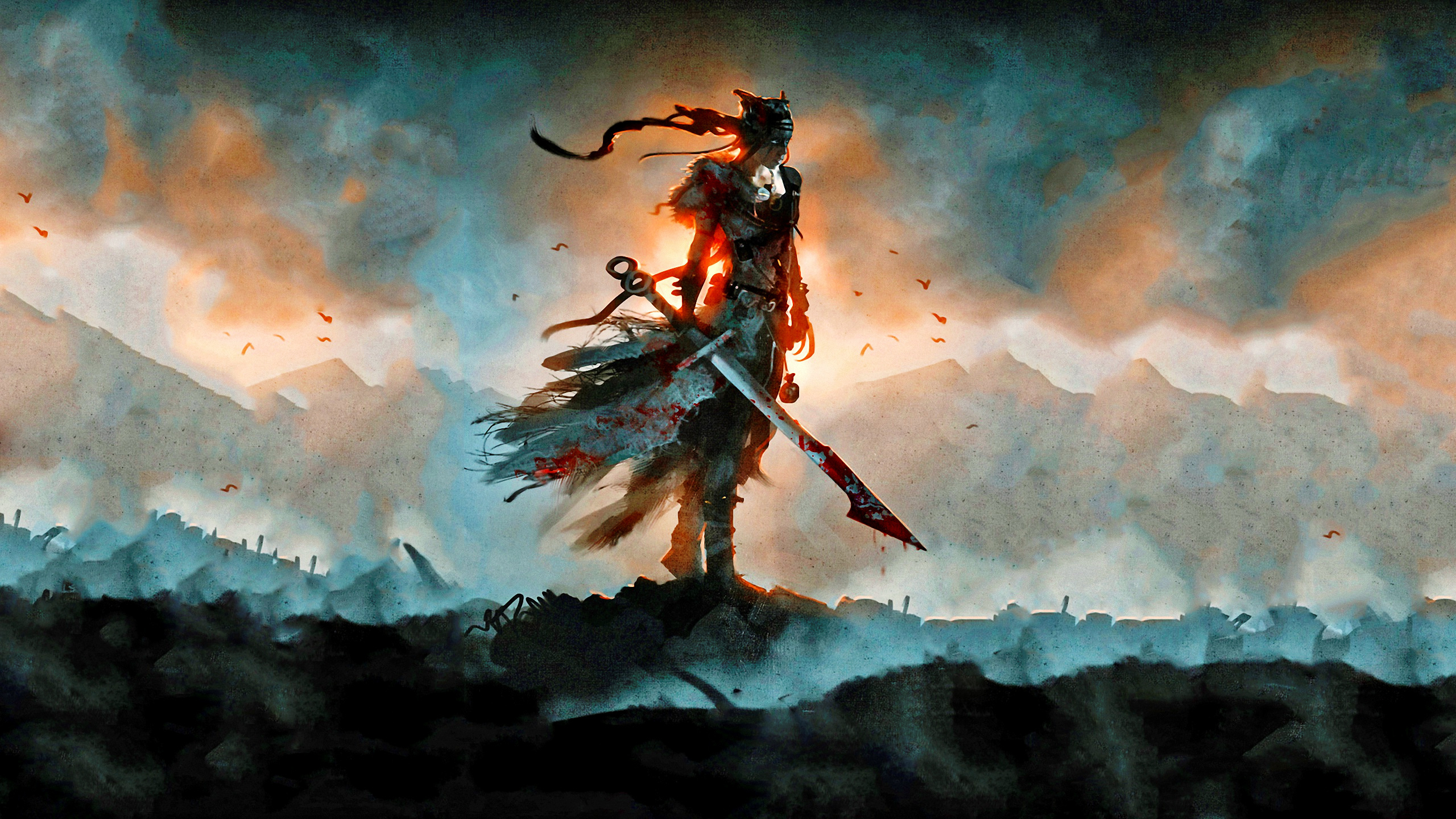 724028 baixar papel de parede videogame, hellblade: senua's sacrifice, lâmina, senua (hellblade), guerreiro - protetores de tela e imagens gratuitamente