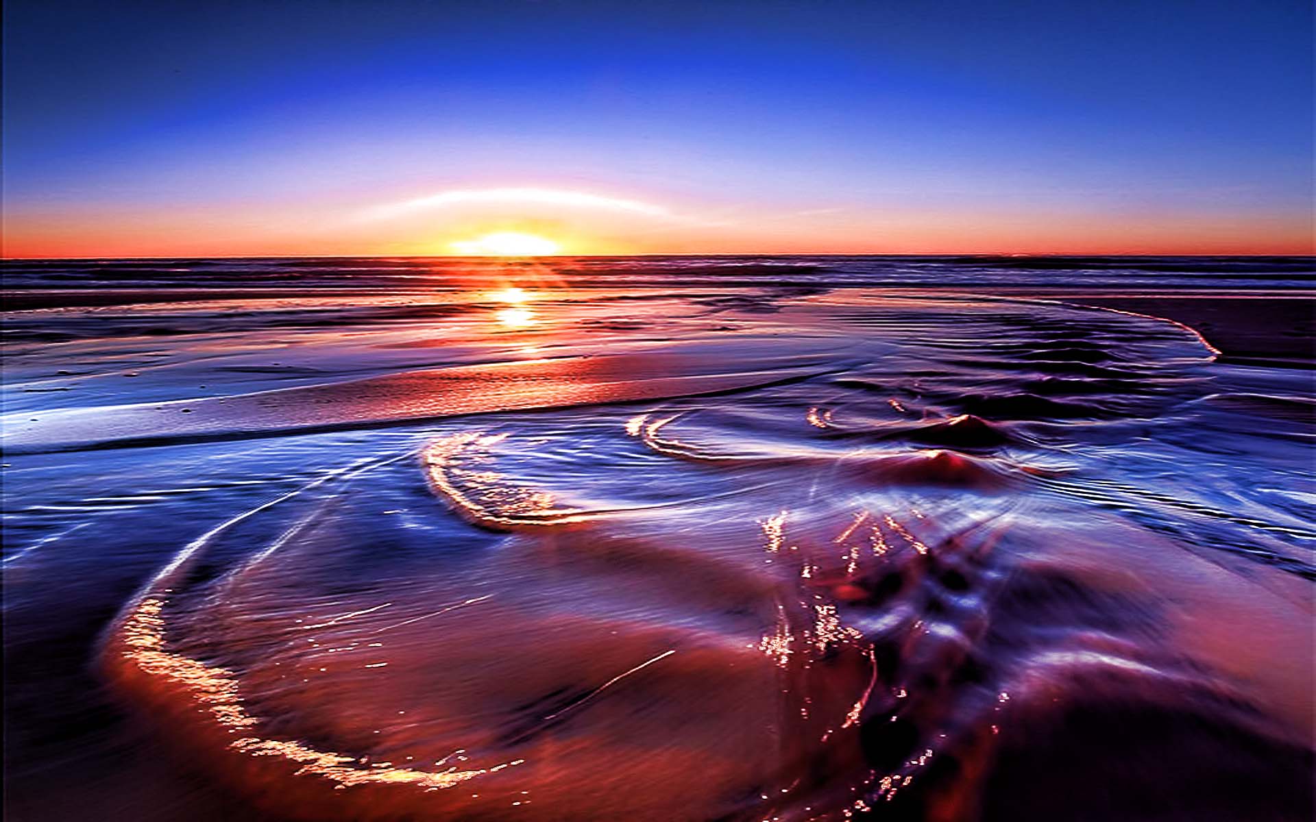 swirl, earth, ocean, sunset, water