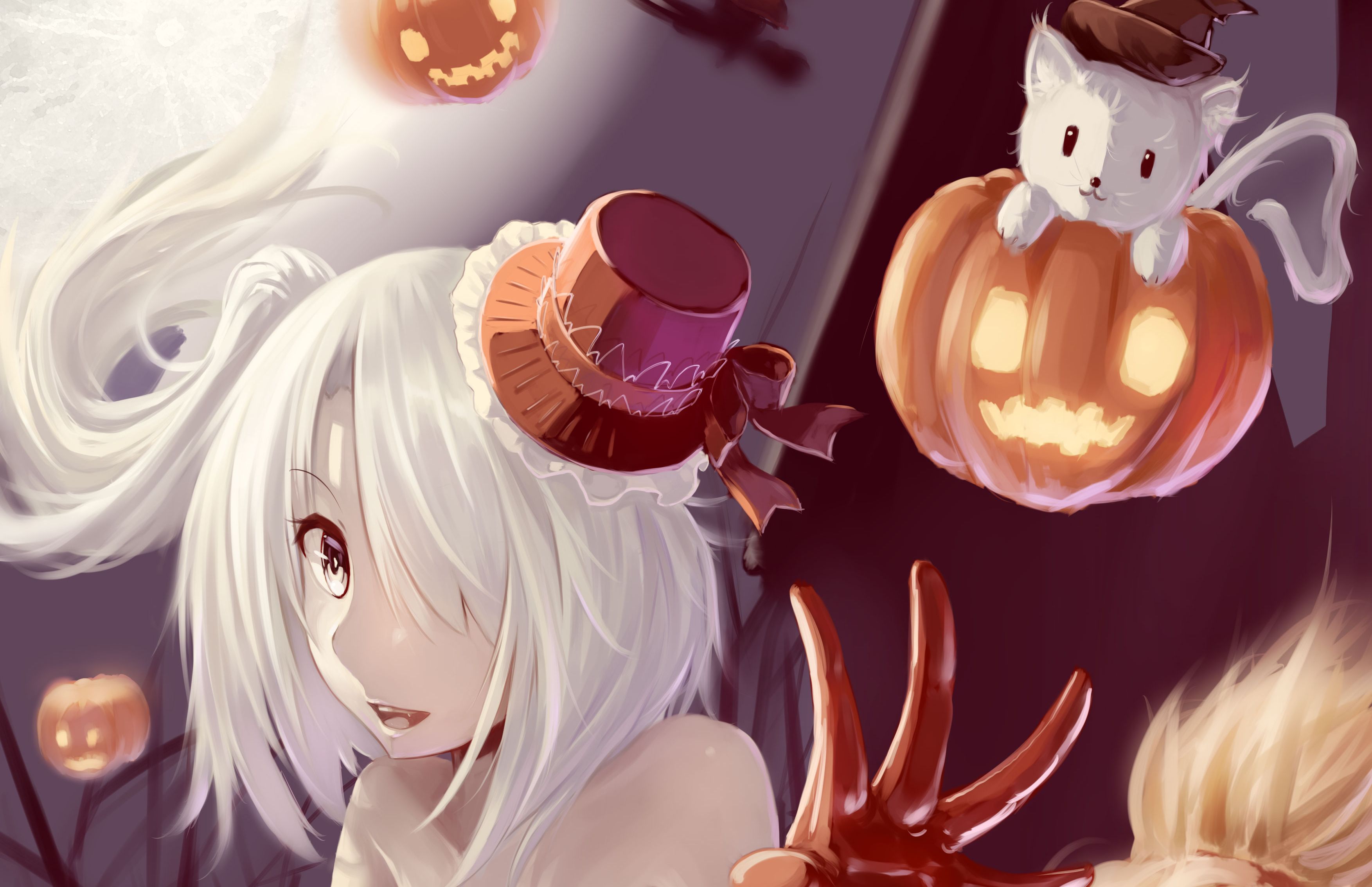 Wallpaper ID: 113919 / Halloween, pumpkin, anime girls, anime Wallpaper