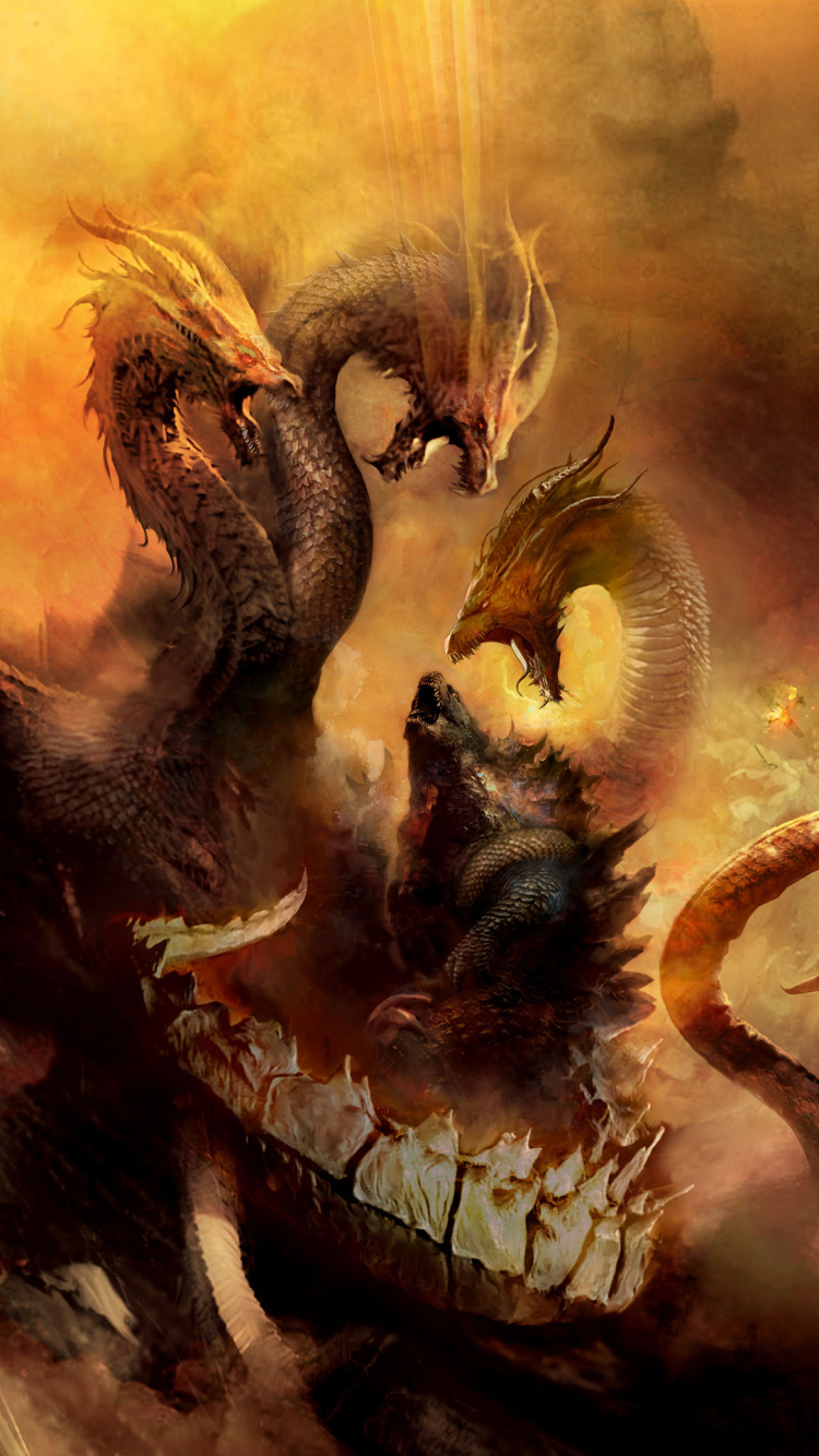 Download Epic Battle Godzilla Vs King Ghidorah Wallpaper  Wallpaperscom