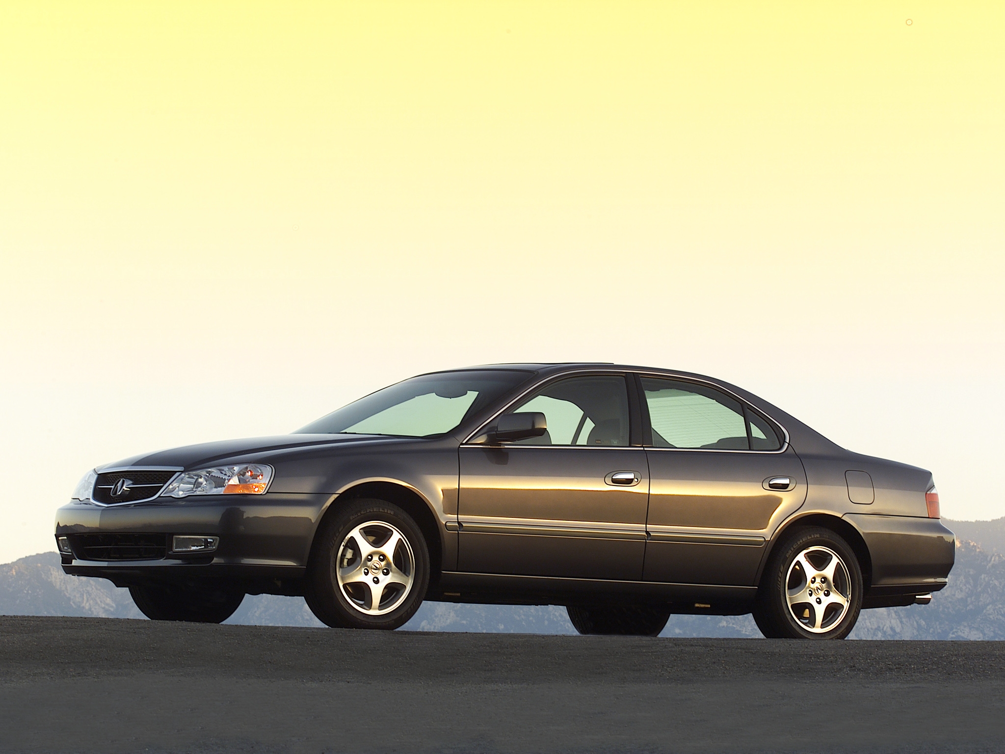 auto, mountains, acura, cars, asphalt, brown, side view, style, akura, tl, 2002 HD wallpaper