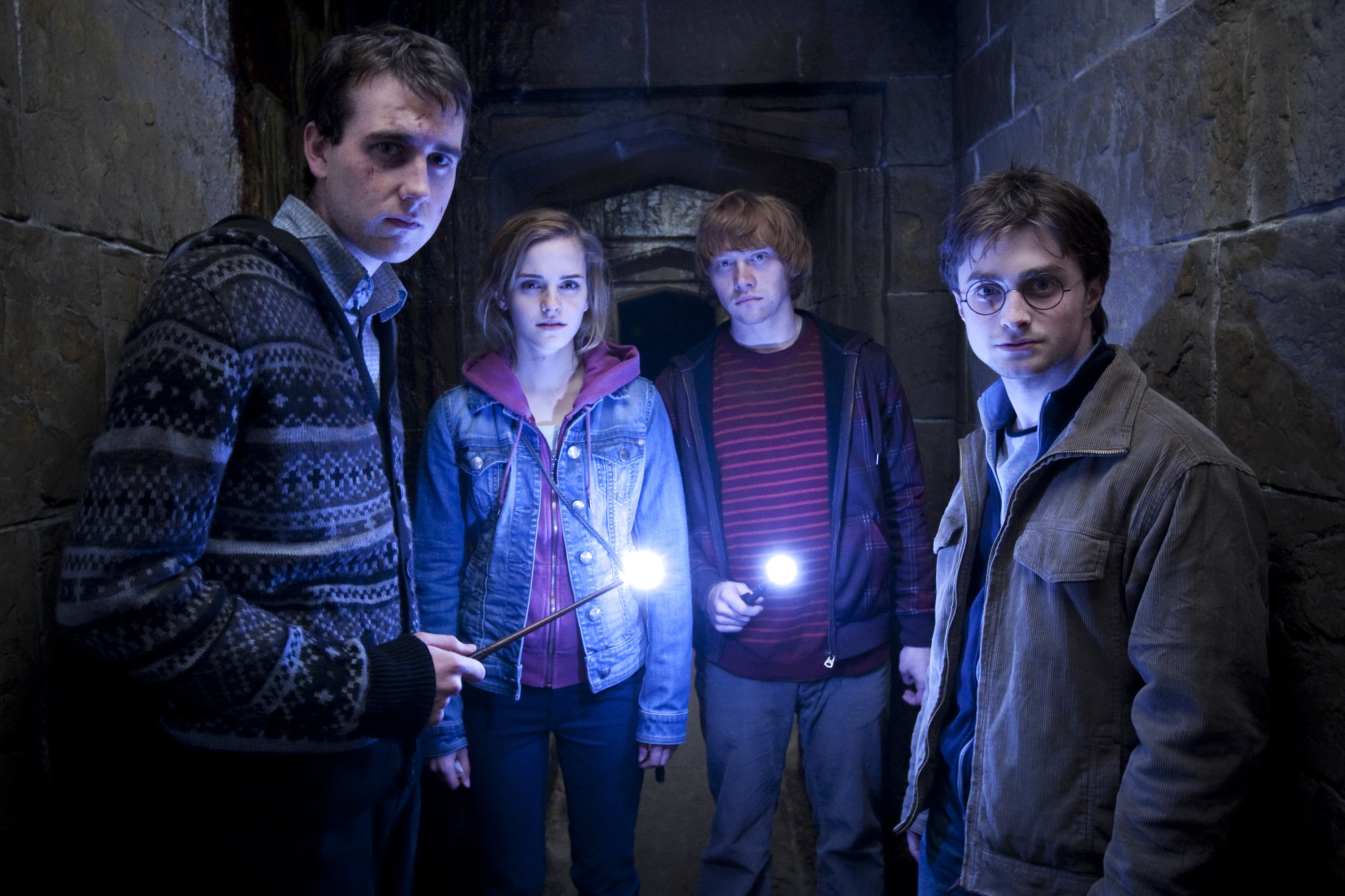 harry potter, movie, harry potter and the deathly hallows: part 2, hermione granger, neville longbottom, ron weasley HD for desktop 1080p