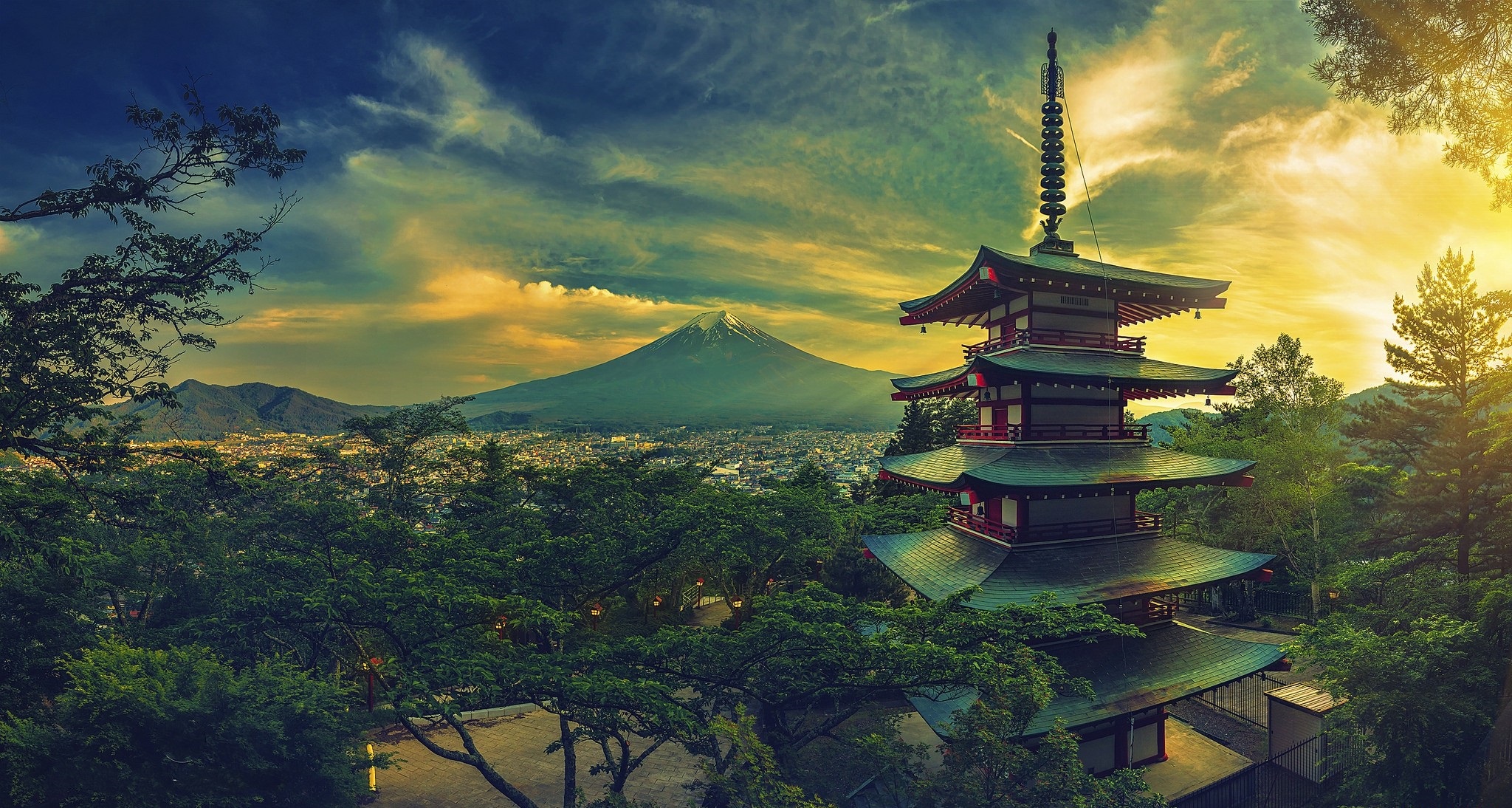 Япония пагода Фудзияма