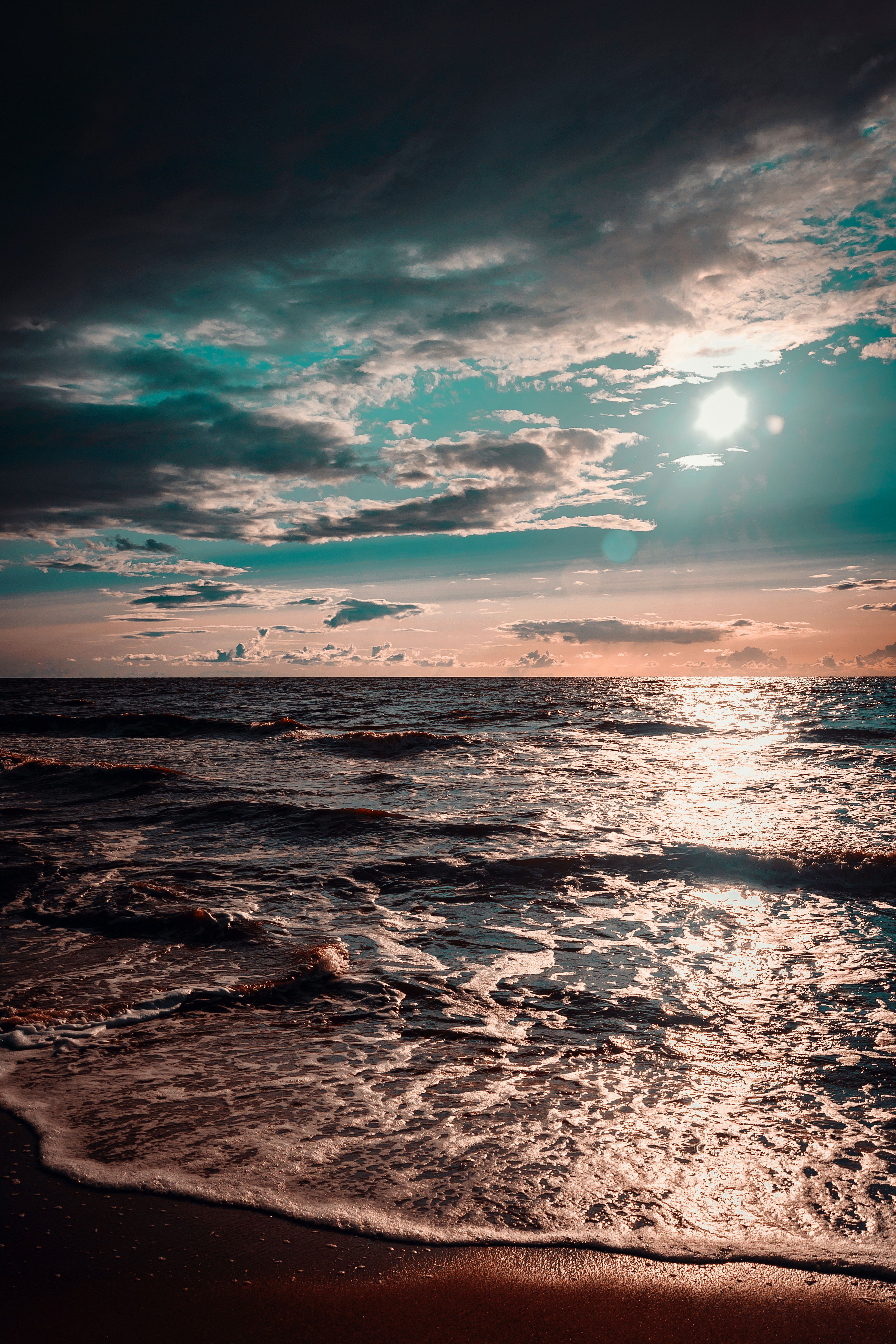 57695壁紙のダウンロード雲, 自然, 日没, 海, 海洋, 大洋, サーフ-スクリーンセーバーと写真を無料で