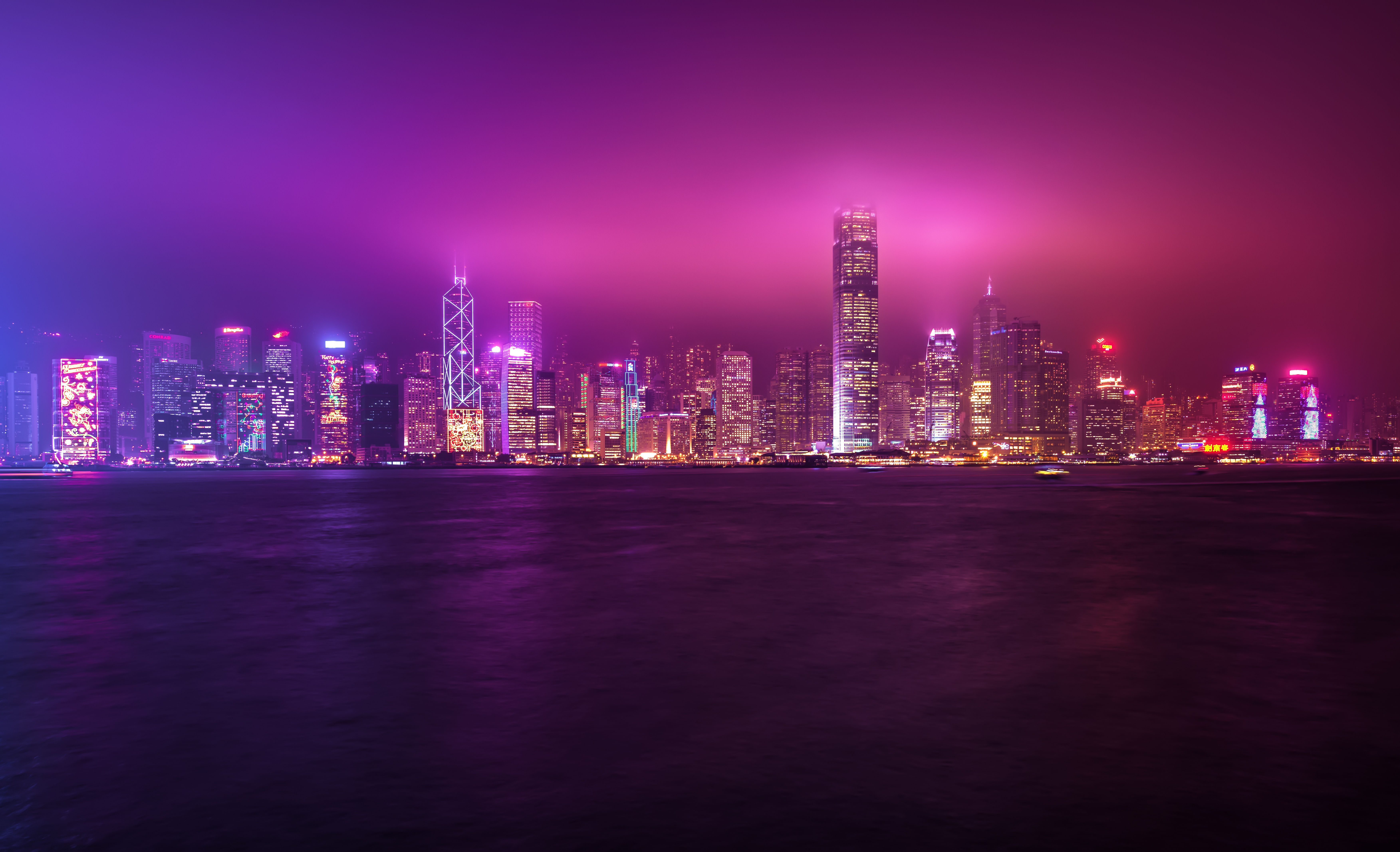 megapolis, china, man made, hong kong, night, skyline, cities cell phone wallpapers