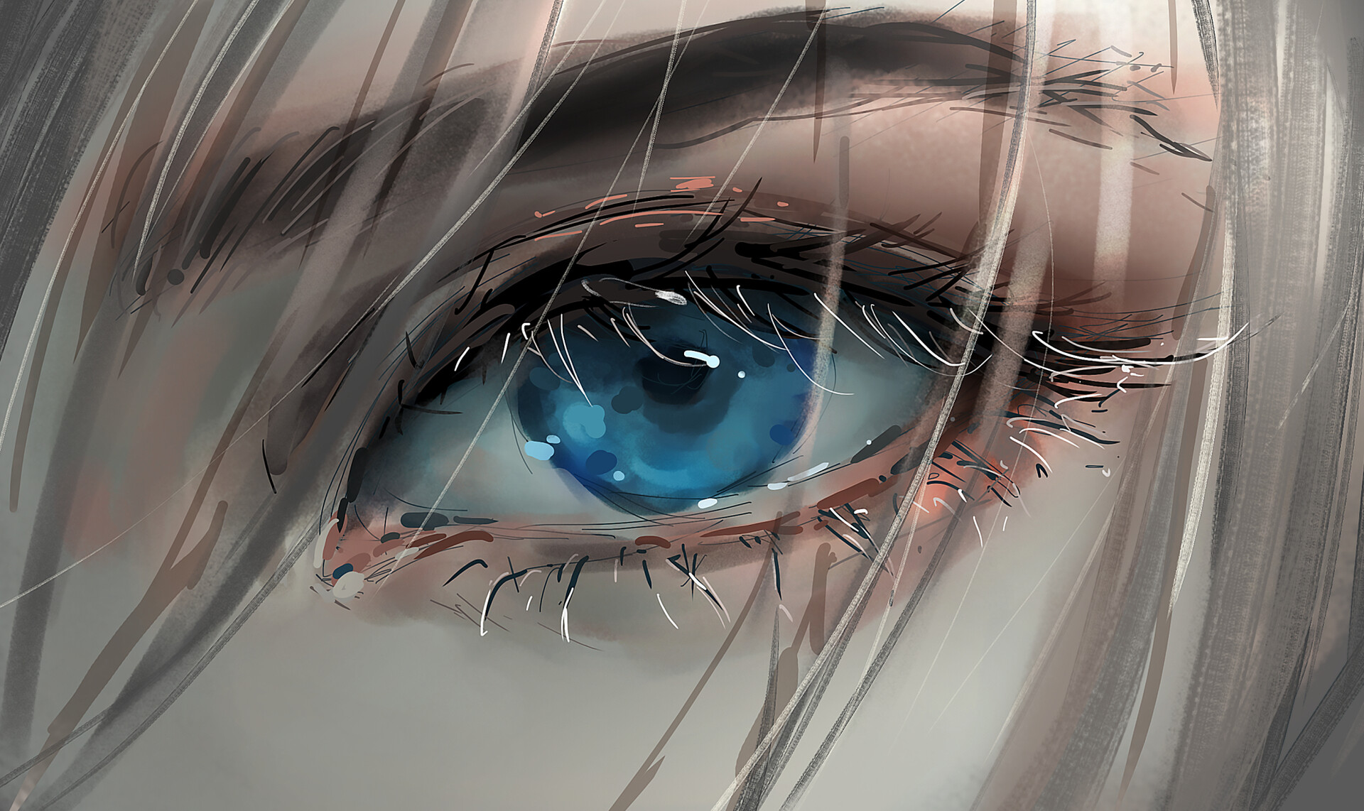 Плачущие глаза аниме рисунки