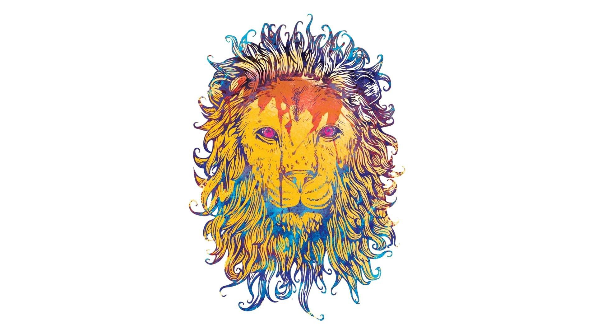 colourful, king, vector, drawing, picture, lion, colorful, king of beasts, king of the beasts