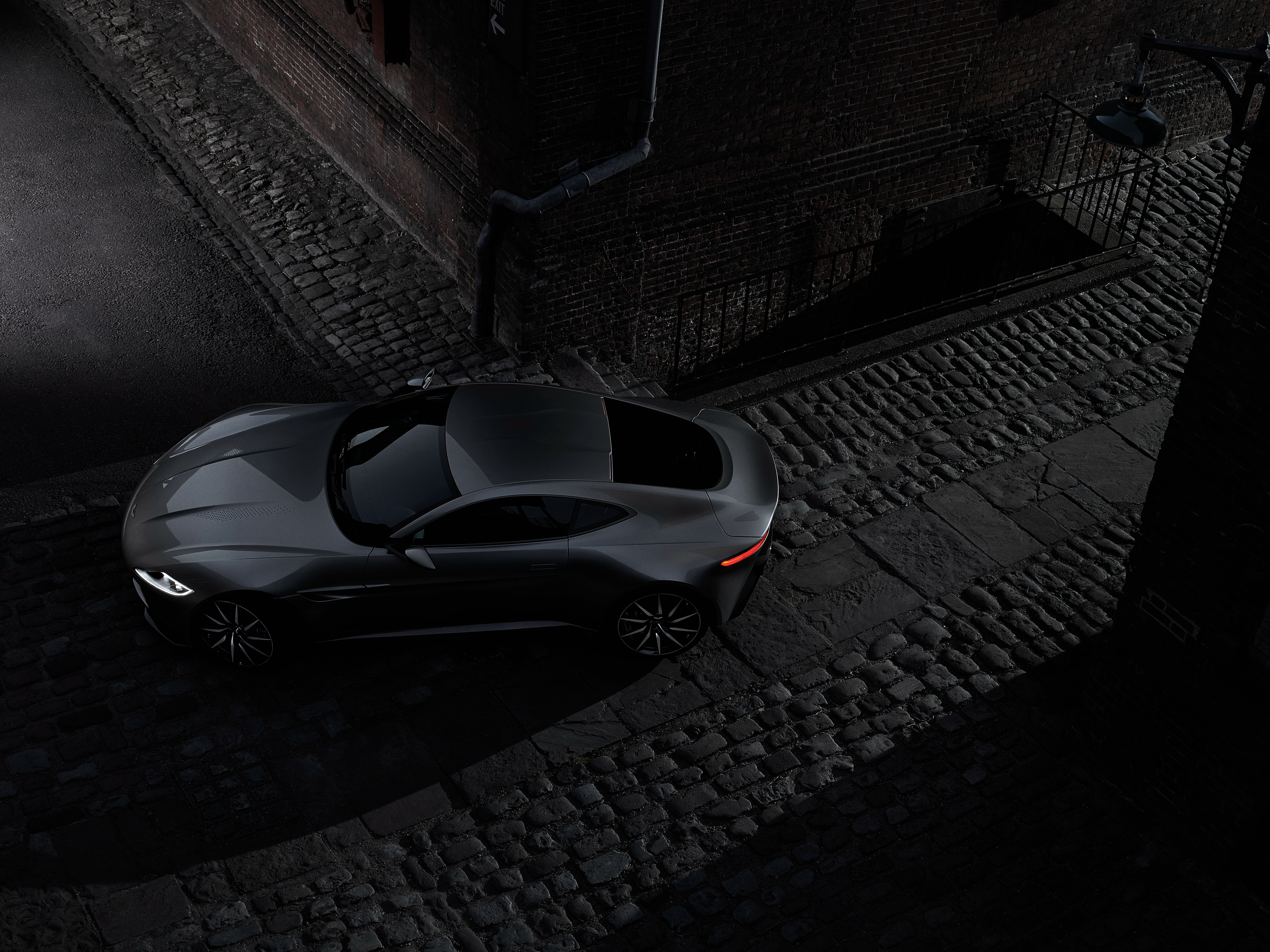 black, aston martin, cars, view from above, db10